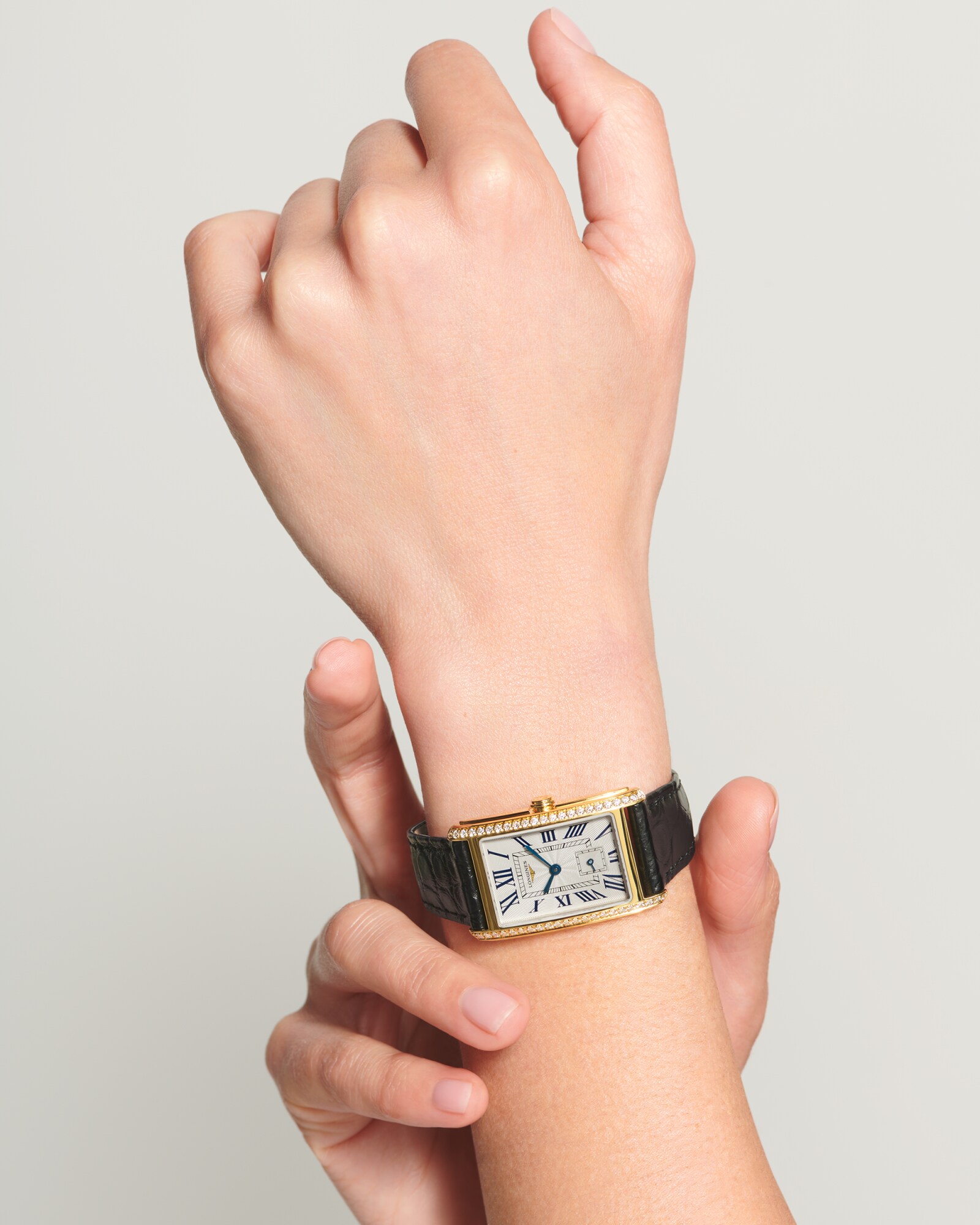 LONGINES DOLCEVITA Quartz, 18 Karat Yellow Gold, Silver 