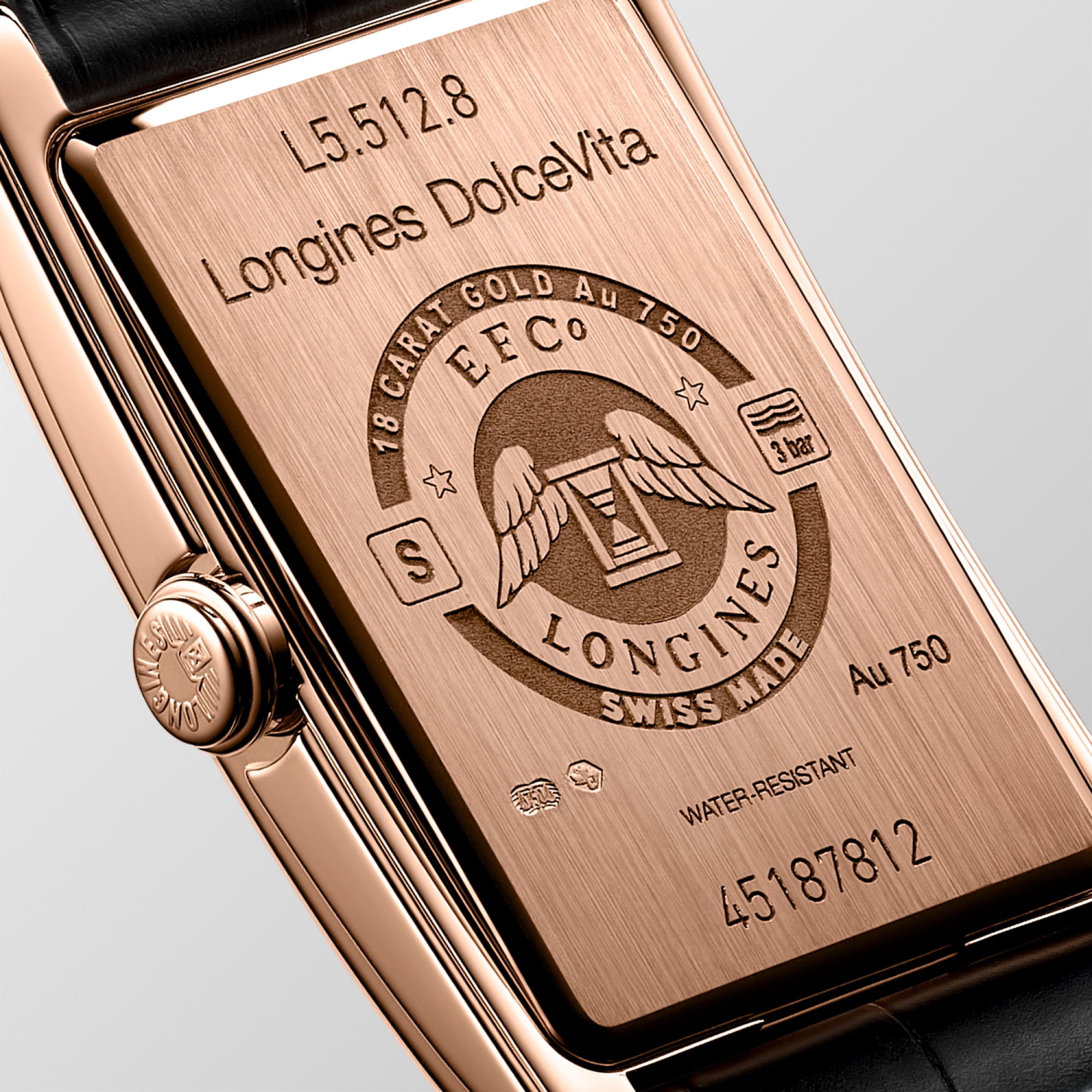 LONGINES DOLCEVITA Quartz, 18 Karat Pink Gold, Silver 