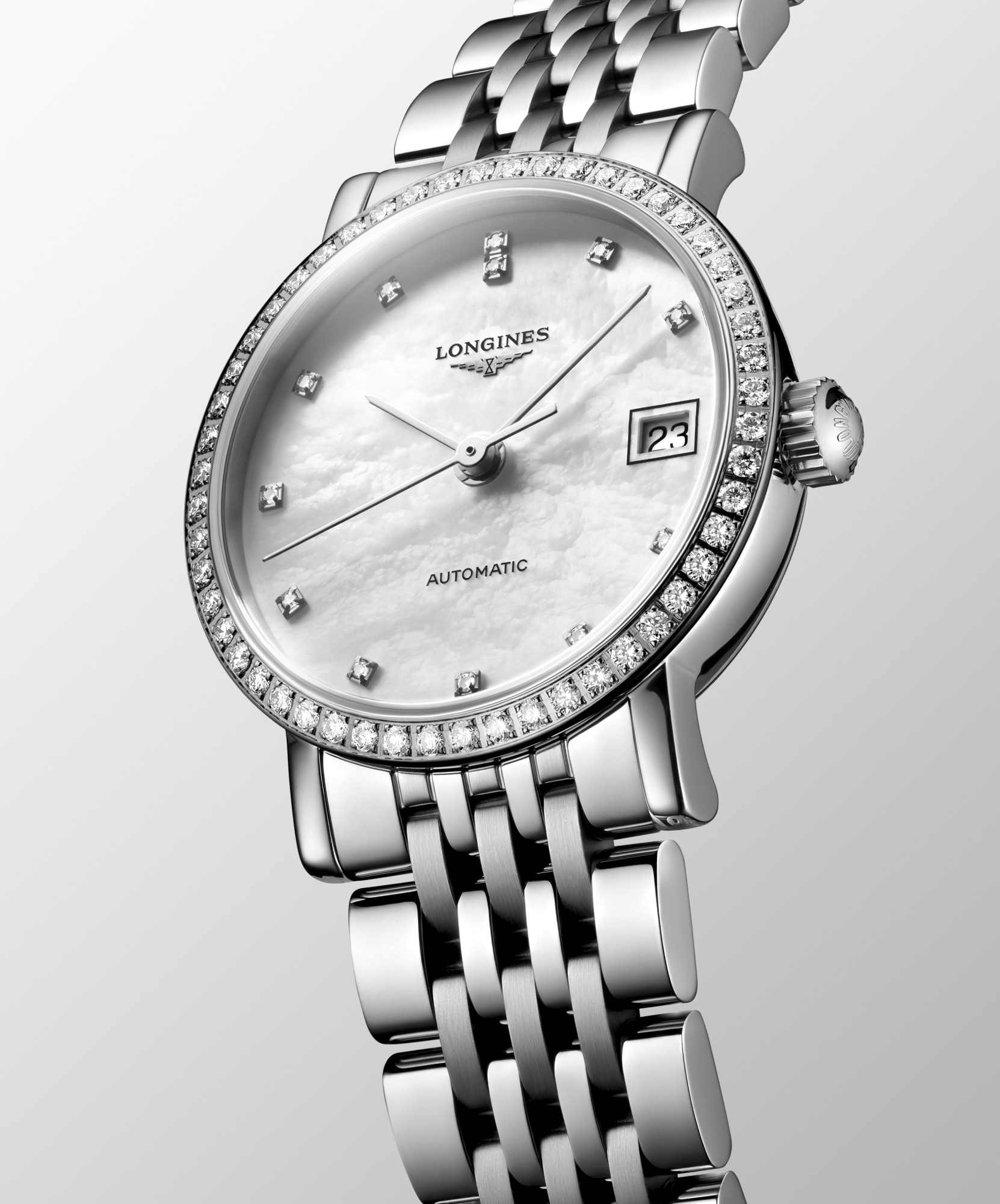 ロンジン LONGINES L4.309.0 エレガント 12P ベゼルダイヤ 自動巻き レディース 良品 _938330 LONGINES - ロンジン LONGINES L4.309.0 エレガント 12P ベゼルダイヤ