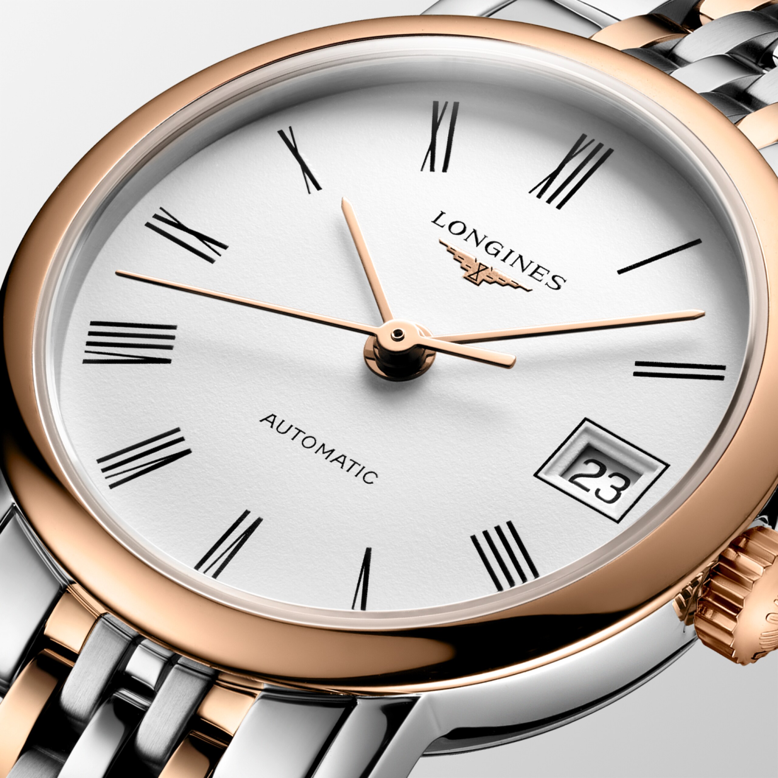 Longines ELEGANT COLLECTION automatic stainless steel and 18 karat pink gold cap 200 Watch - L4.309.5.18.7