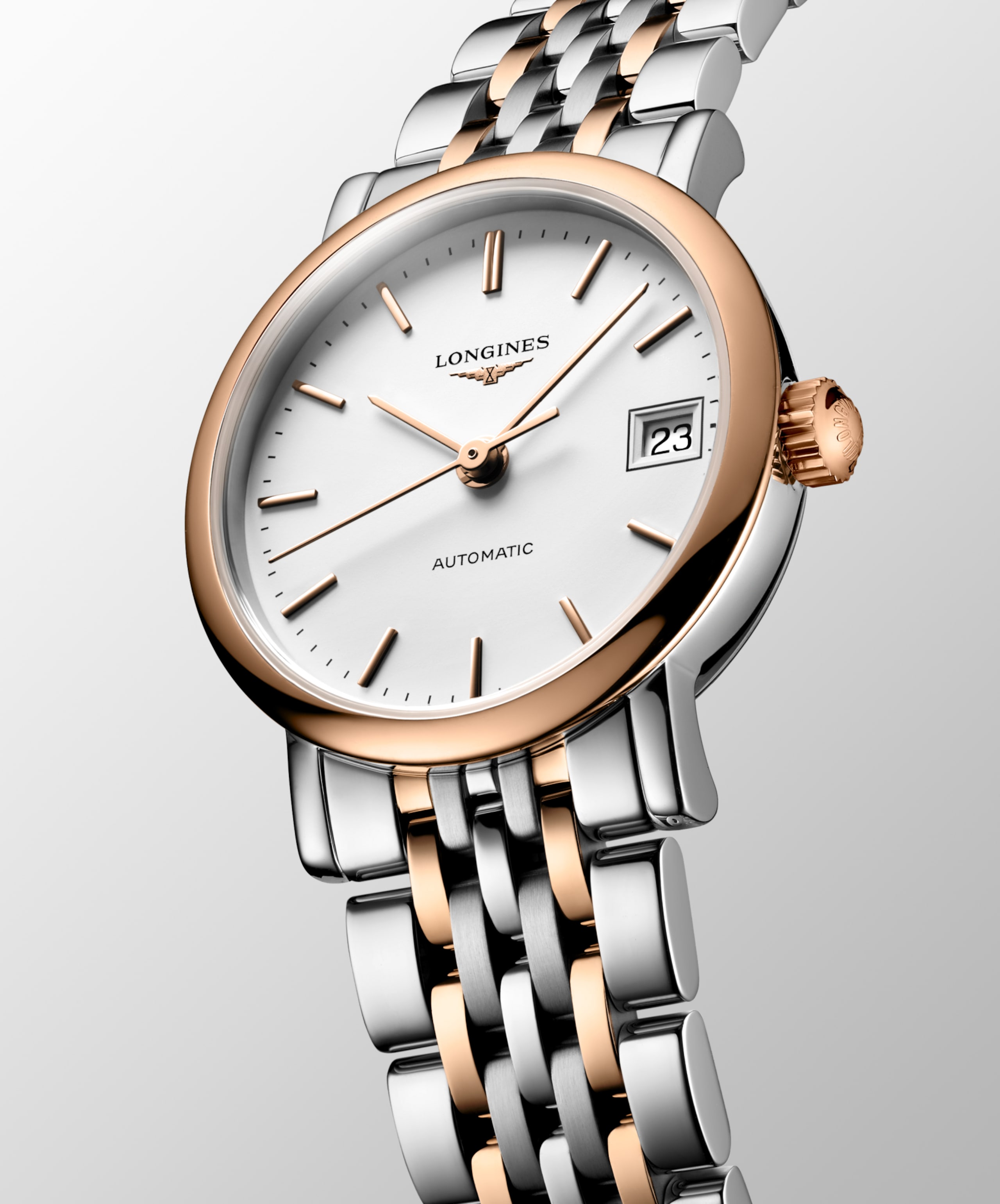 Longines ELEGANT COLLECTION automatic stainless steel and 18 karat pink gold cap 200 Watch - L4.309.5.19.7