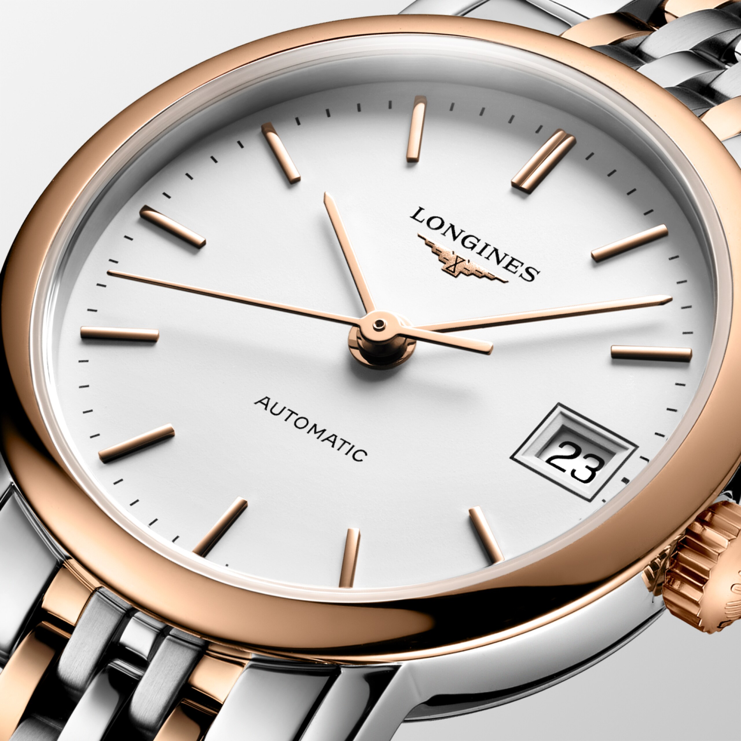 Longines ELEGANT COLLECTION automatic stainless steel and 18 karat pink gold cap 200 Watch - L4.309.5.19.7