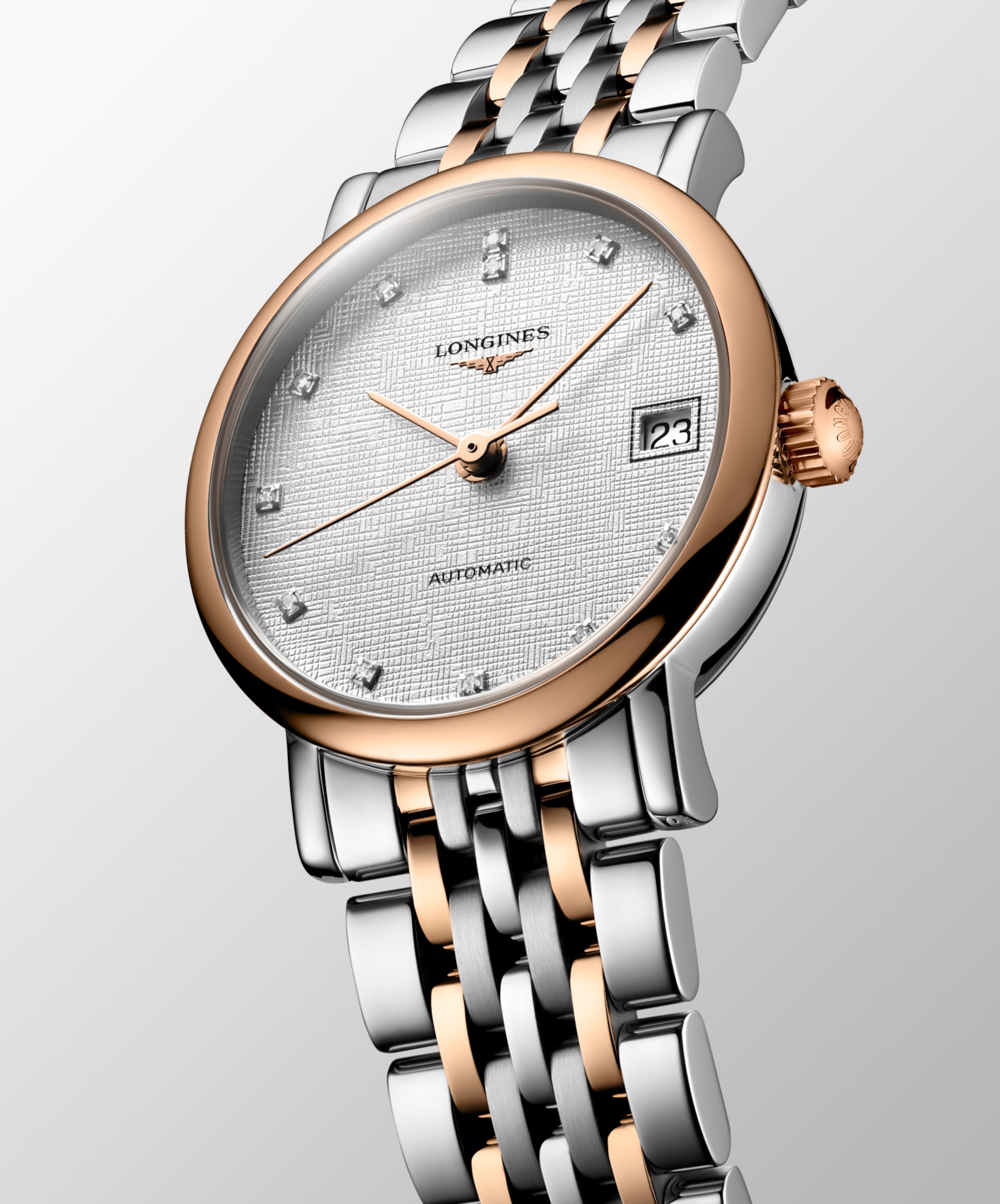 Longines ELEGANT COLLECTION automatique acier et coiffe en or rose 18 carats 200 microns Watch - L4.309.5.79.7