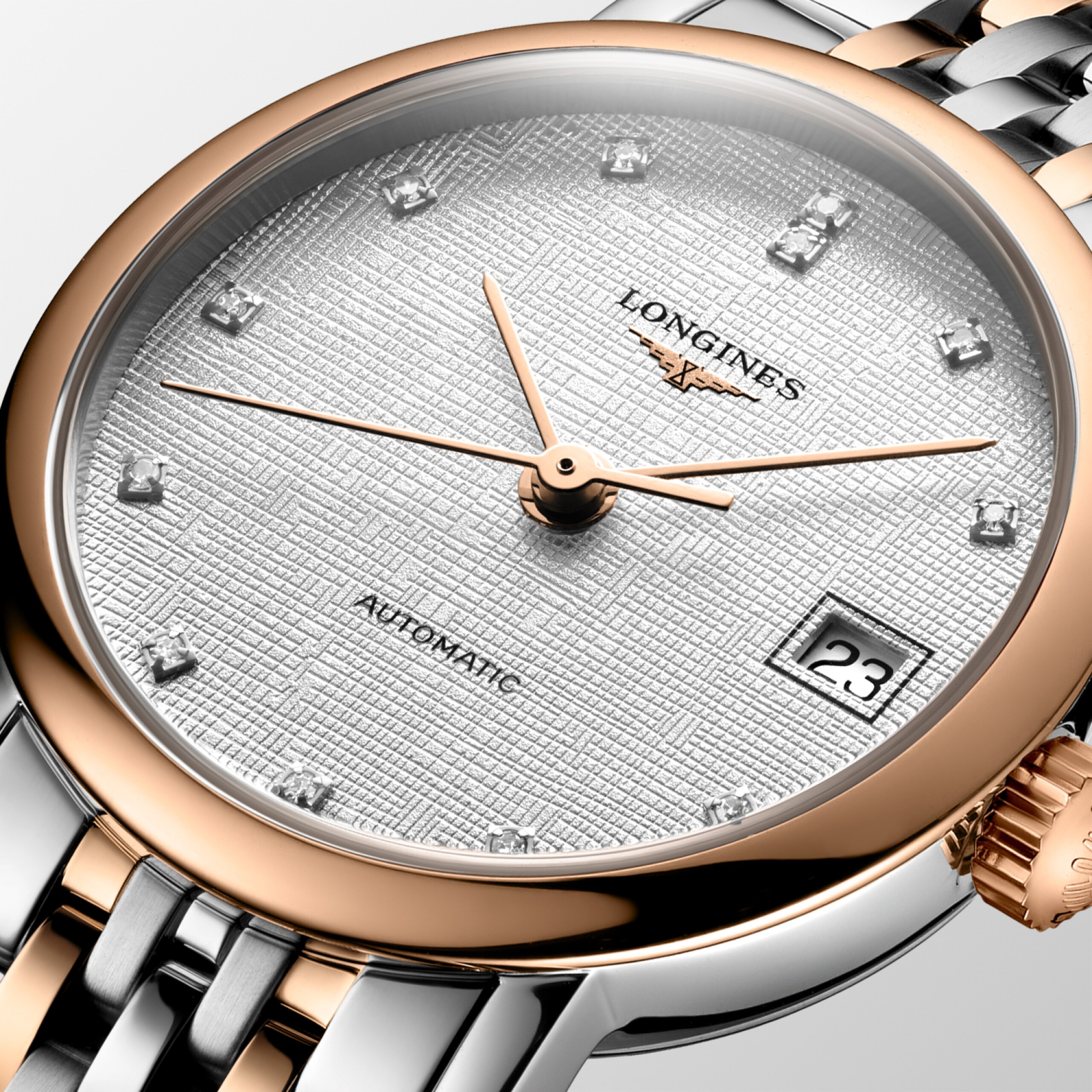 Longines ELEGANT COLLECTION automatique acier et coiffe en or rose 18 carats 200 microns Watch - L4.309.5.79.7