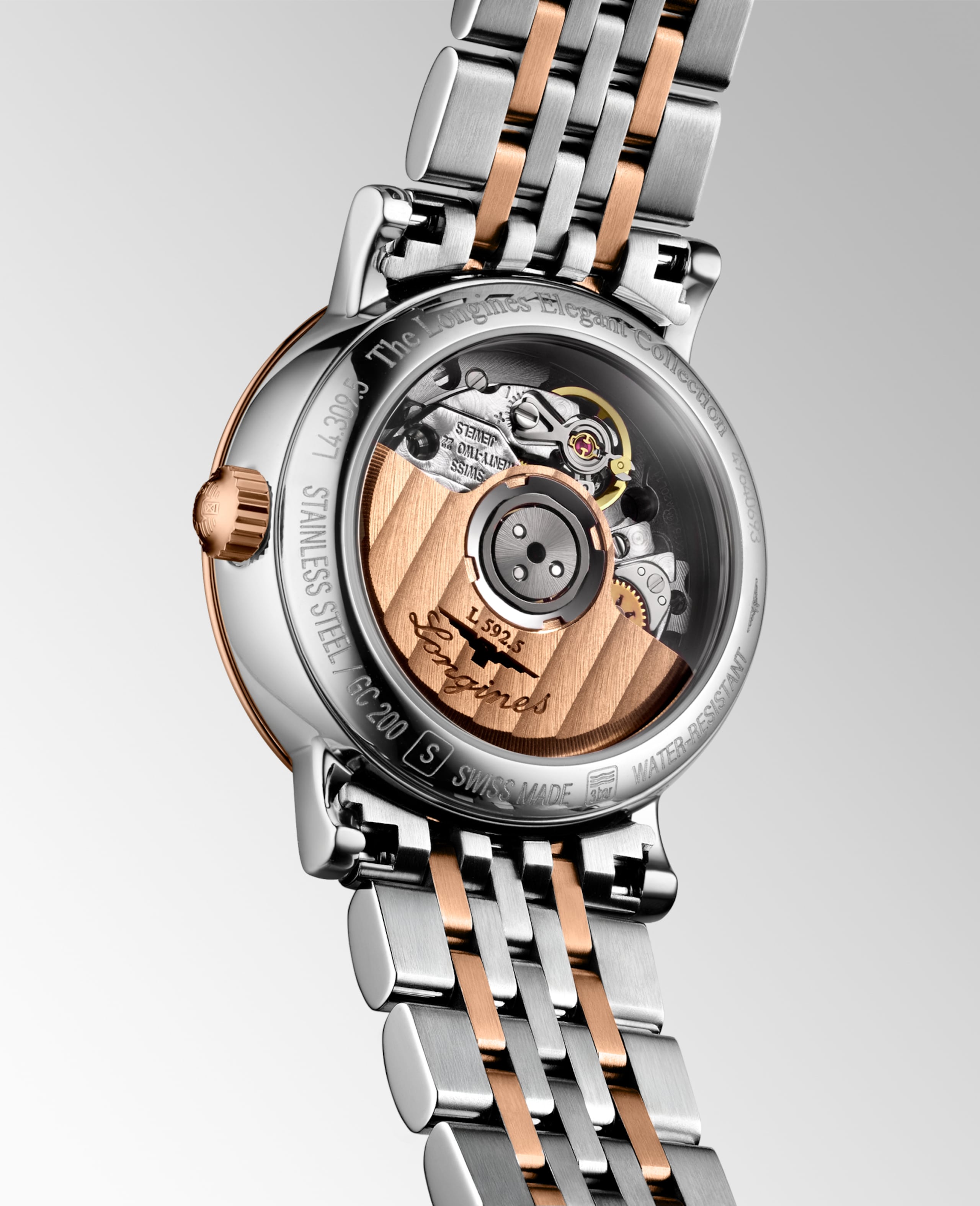 Longines ELEGANT COLLECTION automatic stainless steel and 18 karat pink gold Watch - L4.309.5.81.7