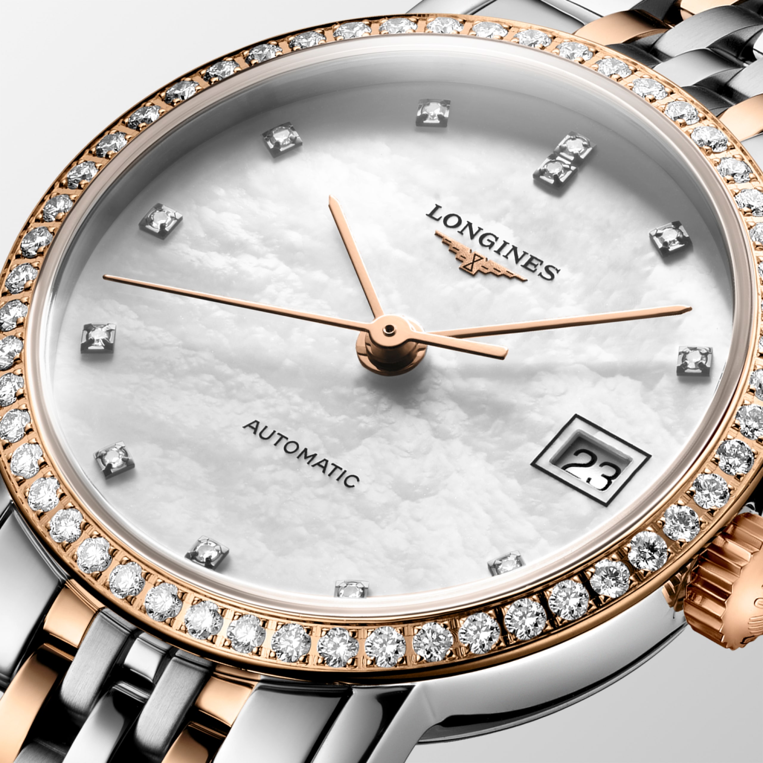 Longines ELEGANT COLLECTION automatic stainless steel and 18 karat pink gold Watch - L4.309.5.81.7