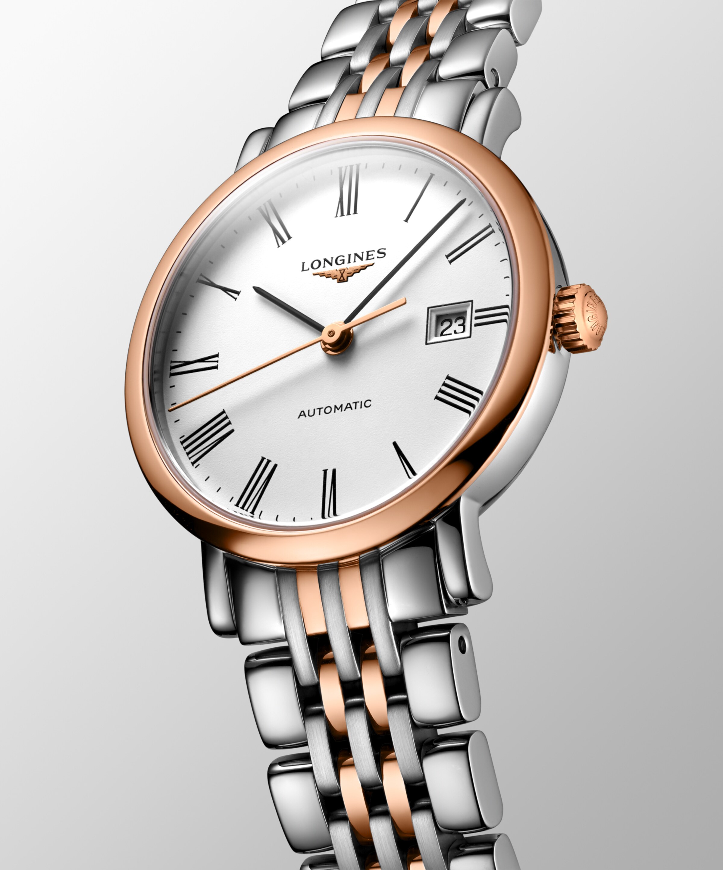 Longines ELEGANT COLLECTION Automatic Stainless steel and 18 karat pink gold cap 200 Watch - L4.310.5.11.7