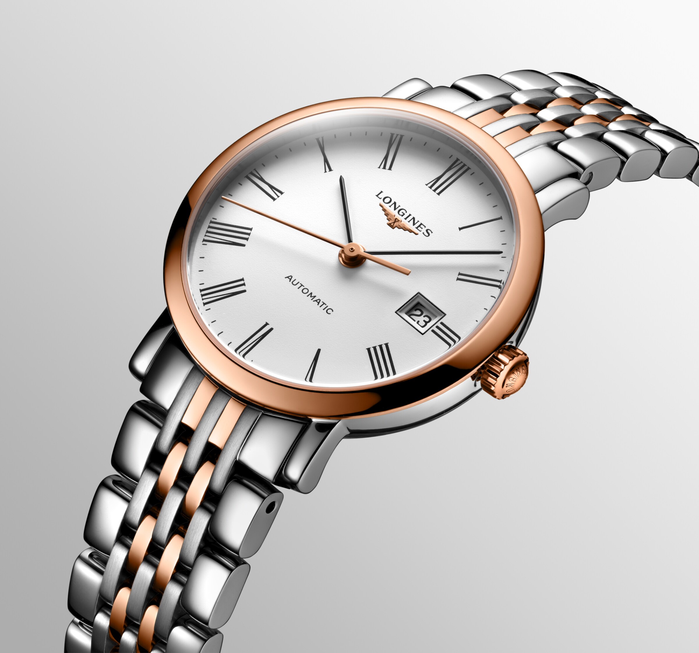 Longines ELEGANT COLLECTION Automatic Stainless steel and 18 karat pink gold cap 200 Watch - L4.310.5.11.7