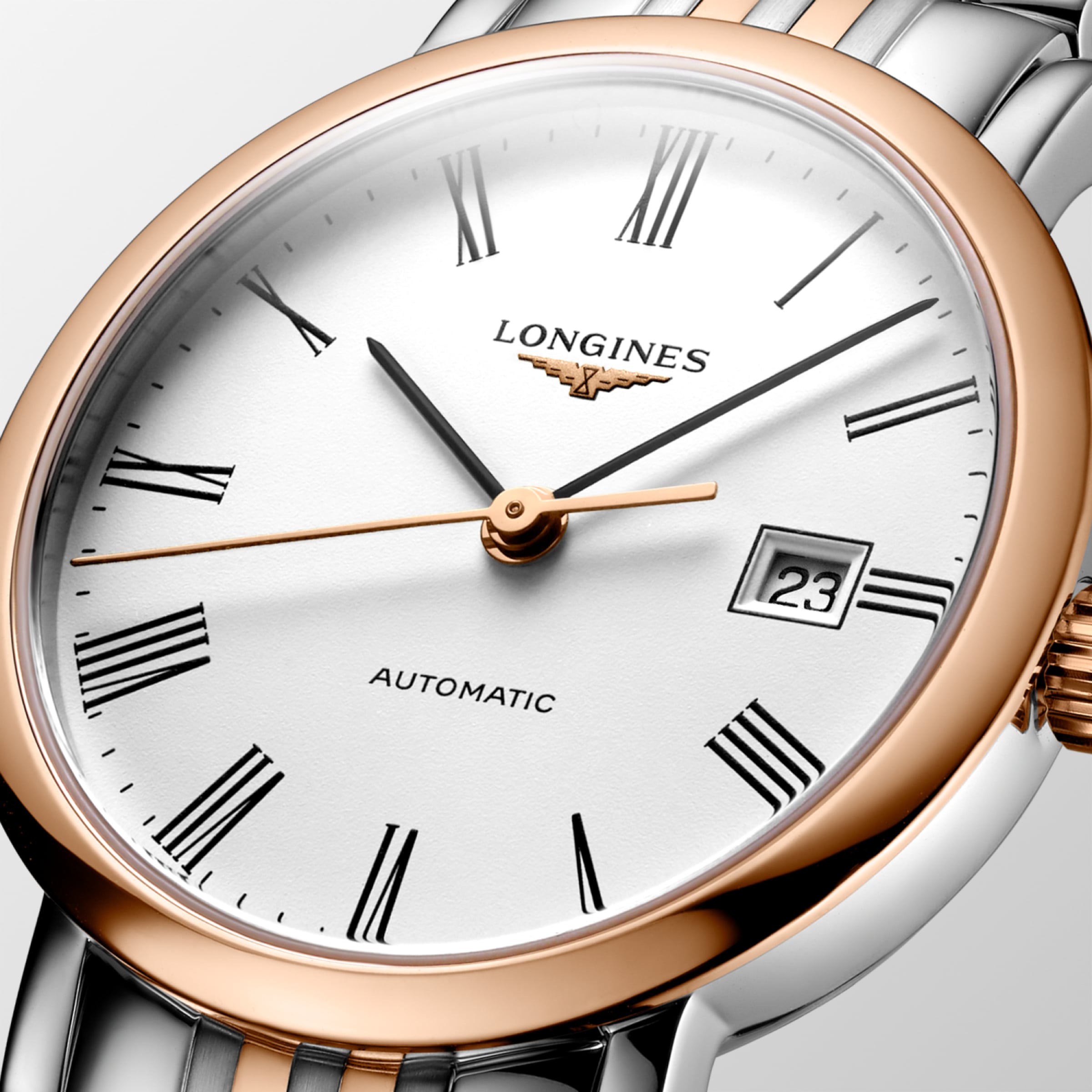 Longines ELEGANT COLLECTION Automatic Stainless steel and 18 karat pink gold cap 200 Watch - L4.310.5.11.7