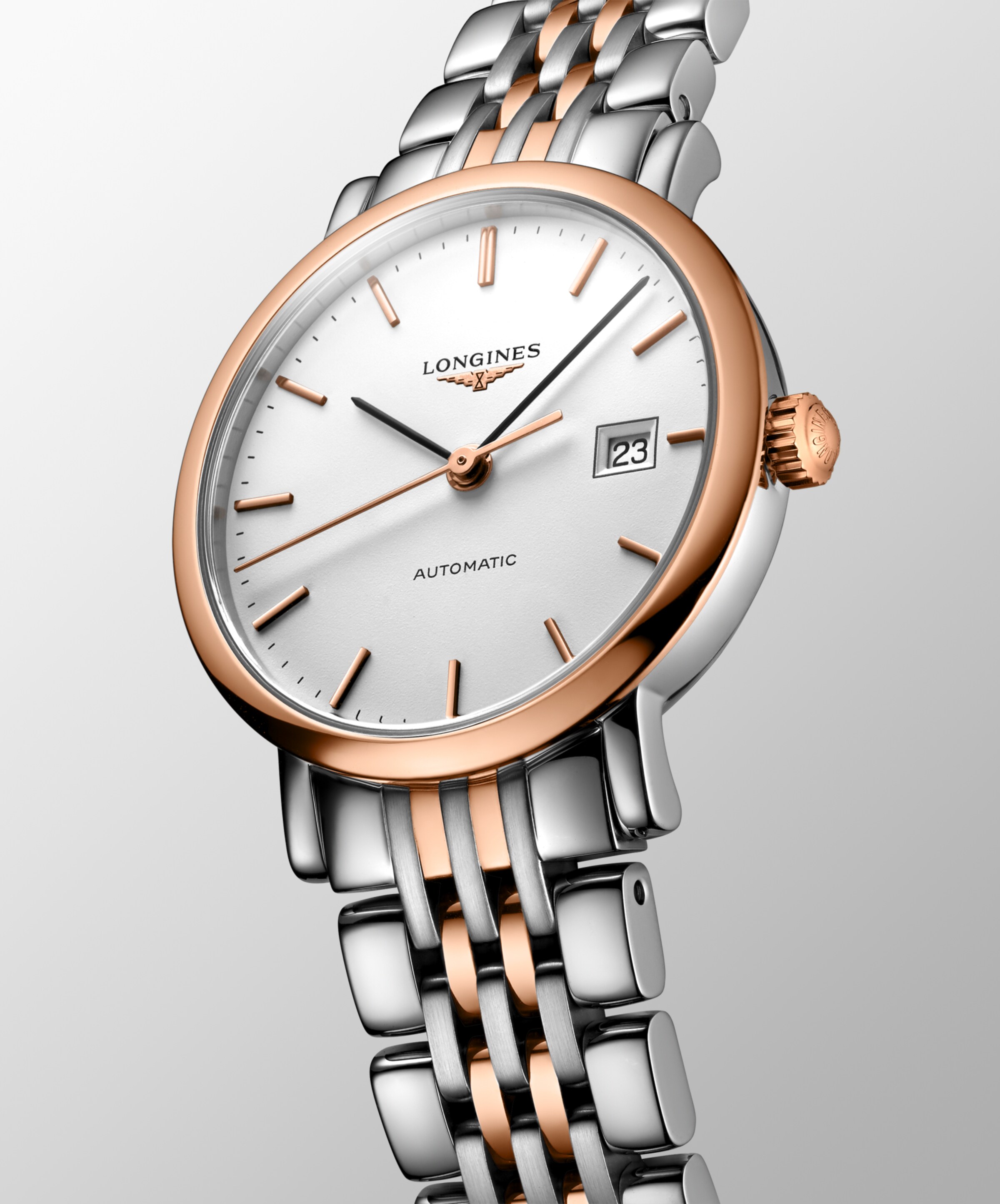 Longines ELEGANT COLLECTION Automatic Stainless steel and 18 karat pink gold cap 200 Watch - L4.310.5.12.7