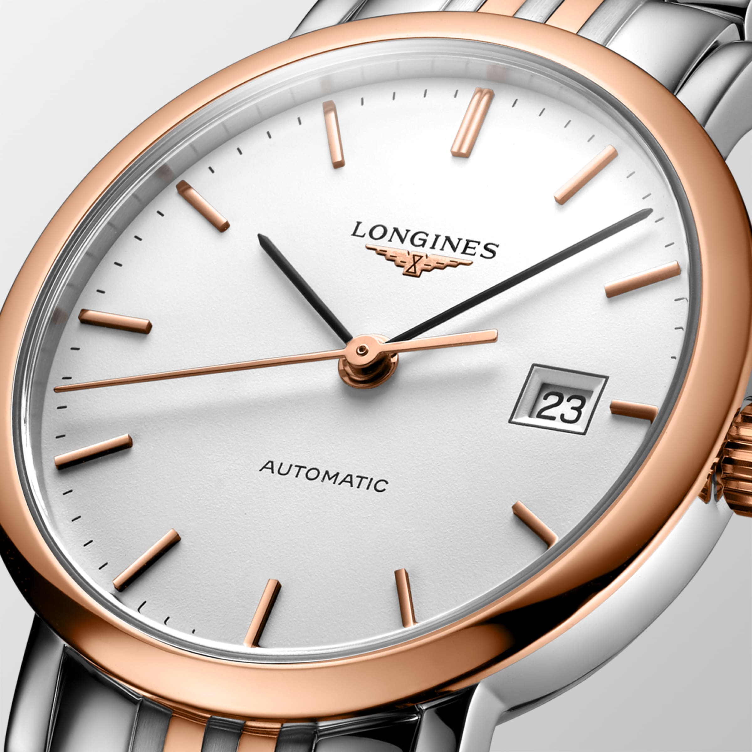 Longines ELEGANT COLLECTION Automatic Stainless steel and 18 karat pink gold cap 200 Watch - L4.310.5.12.7