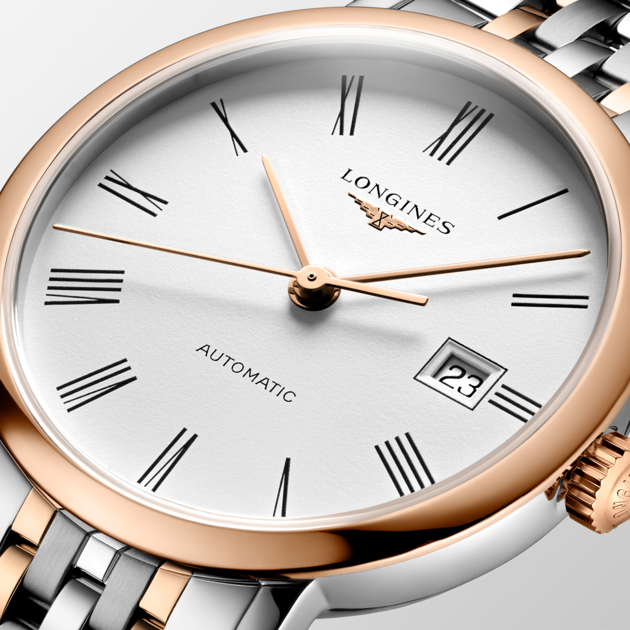 Longines ELEGANT COLLECTION automatic stainless steel and 18 karat pink gold cap 200 Watch - L4.310.5.18.7