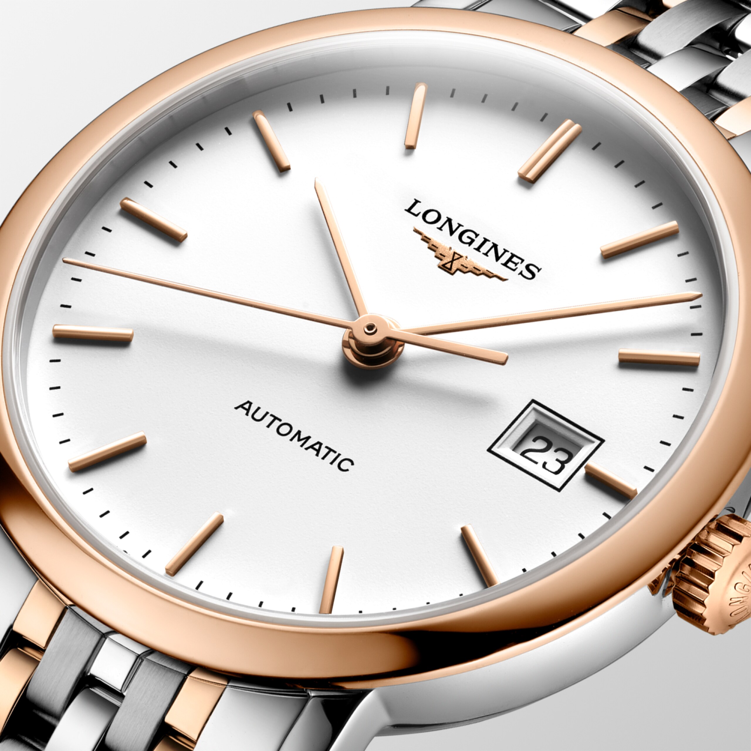 Longines ELEGANT COLLECTION automatic stainless steel and 18 karat pink gold cap 200 Watch - L4.310.5.19.7