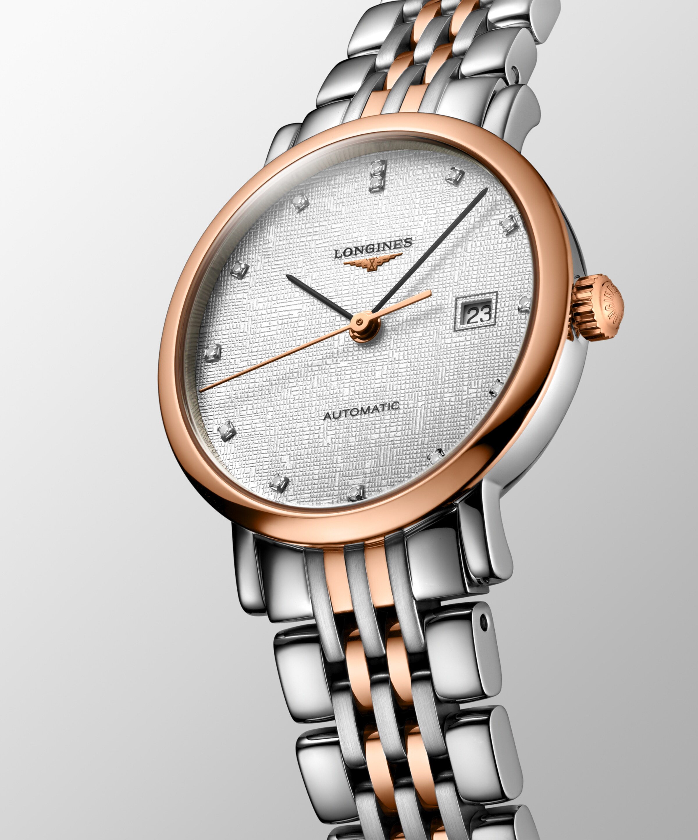 Longines ELEGANT COLLECTION Automatic Stainless steel and 18 karat pink gold cap 200 Watch - L4.310.5.77.7