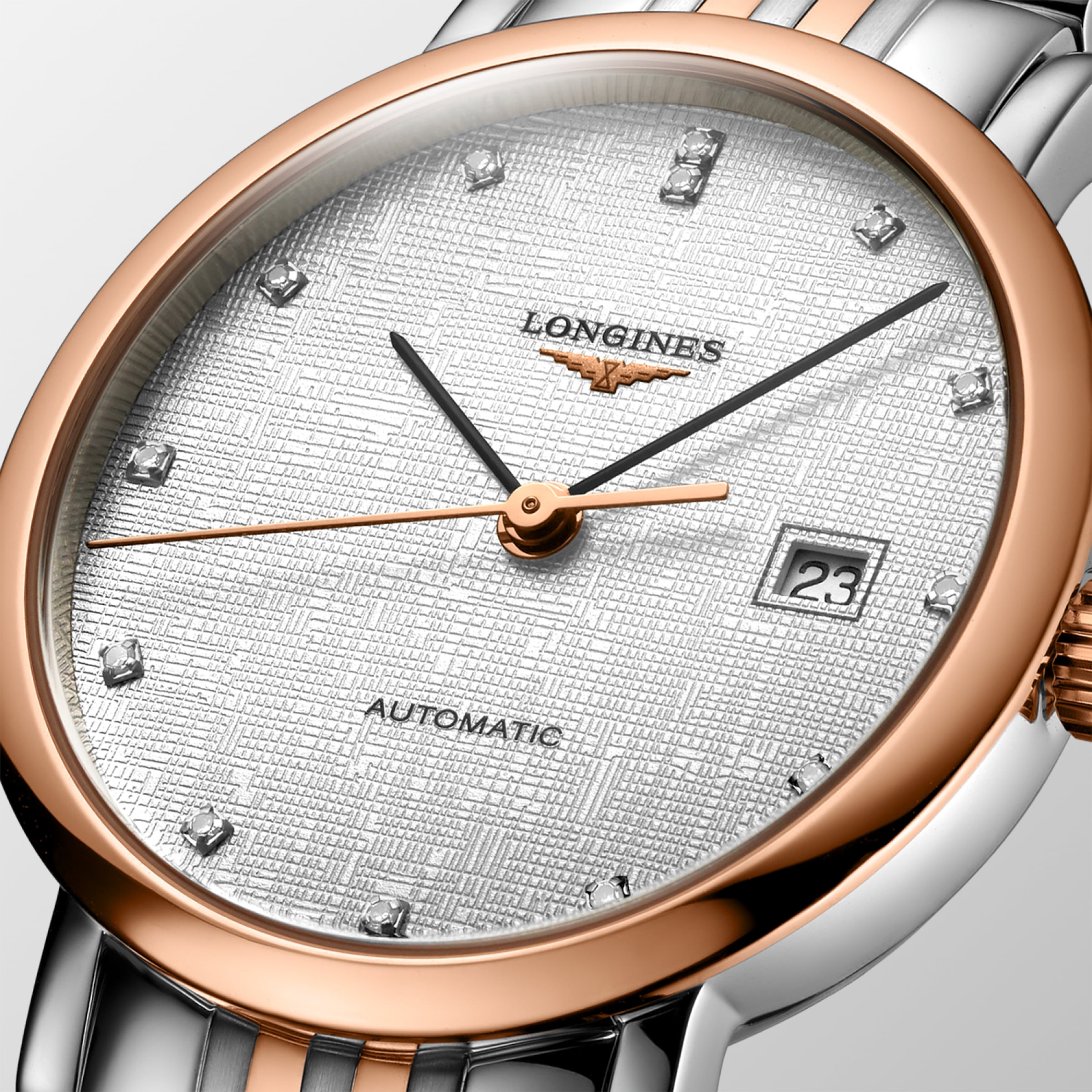 Longines ELEGANT COLLECTION Automatic Stainless steel and 18 karat pink gold cap 200 Watch - L4.310.5.77.7