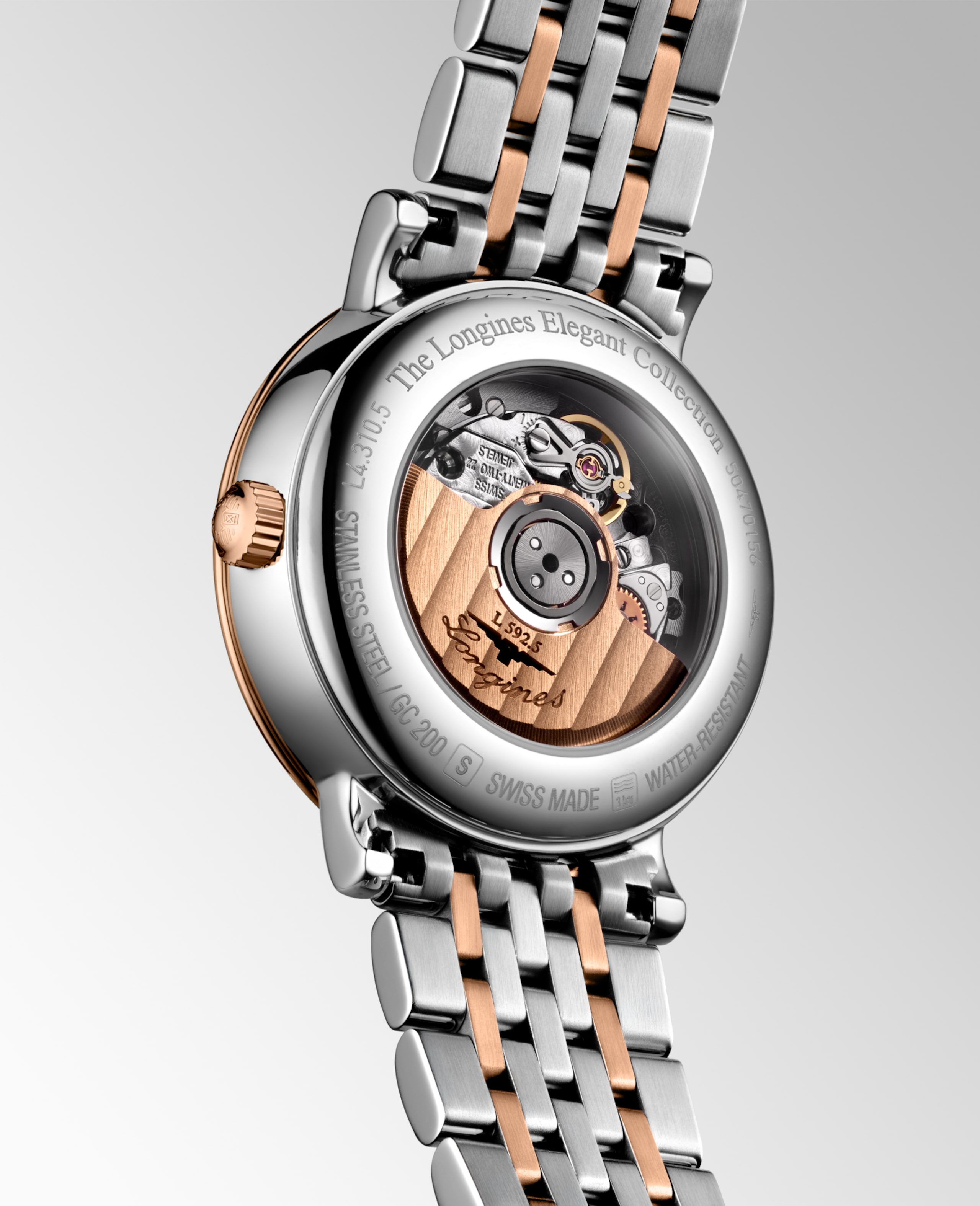 Longines ELEGANT COLLECTION Automatik Edelstahl mit 18 Karat Roségold Cap 200 Watch - L4.310.5.79.7