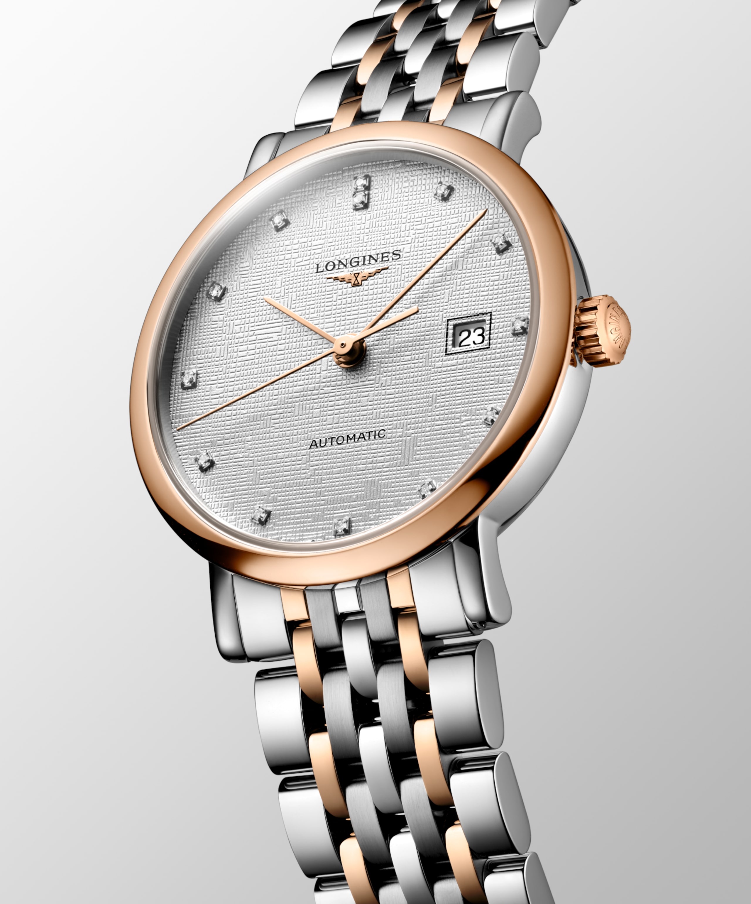 Longines ELEGANT COLLECTION Automatik Edelstahl mit 18 Karat Roségold Cap 200 Watch - L4.310.5.79.7