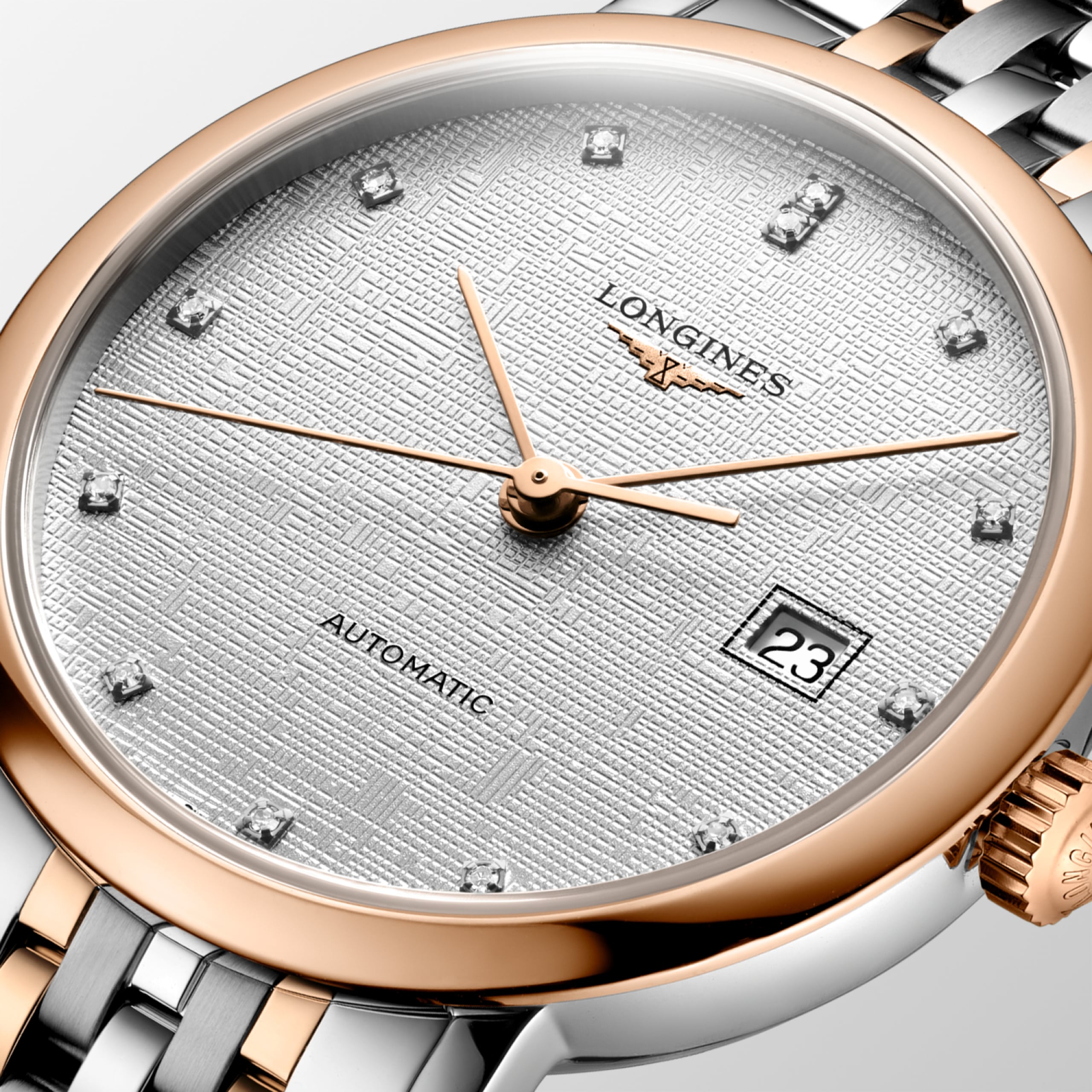 Longines ELEGANT COLLECTION Automatik Edelstahl mit 18 Karat Roségold Cap 200 Watch - L4.310.5.79.7