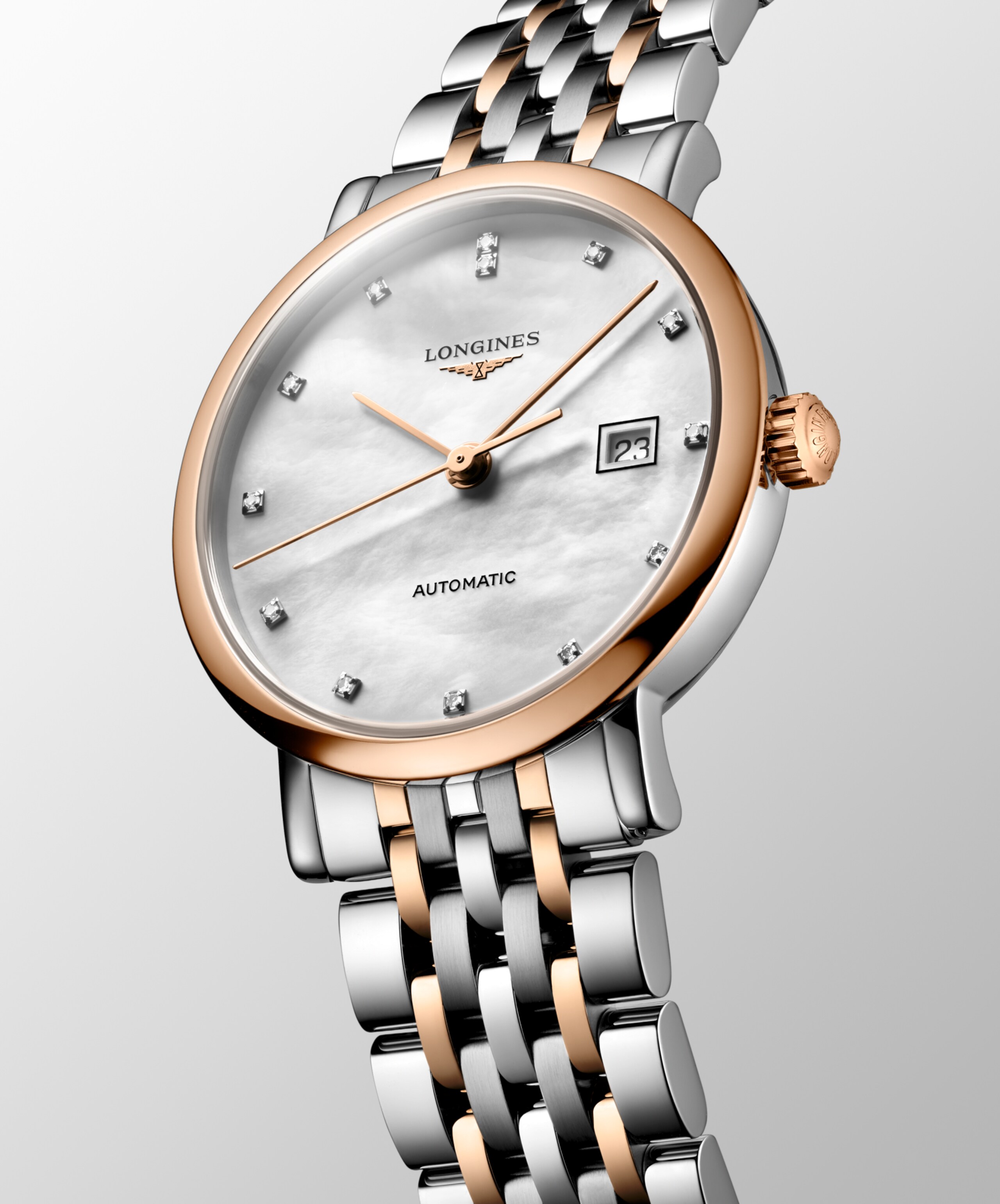 Longines ELEGANT COLLECTION automatic stainless steel and 18 karat pink gold cap 200 Watch - L4.310.5.80.7
