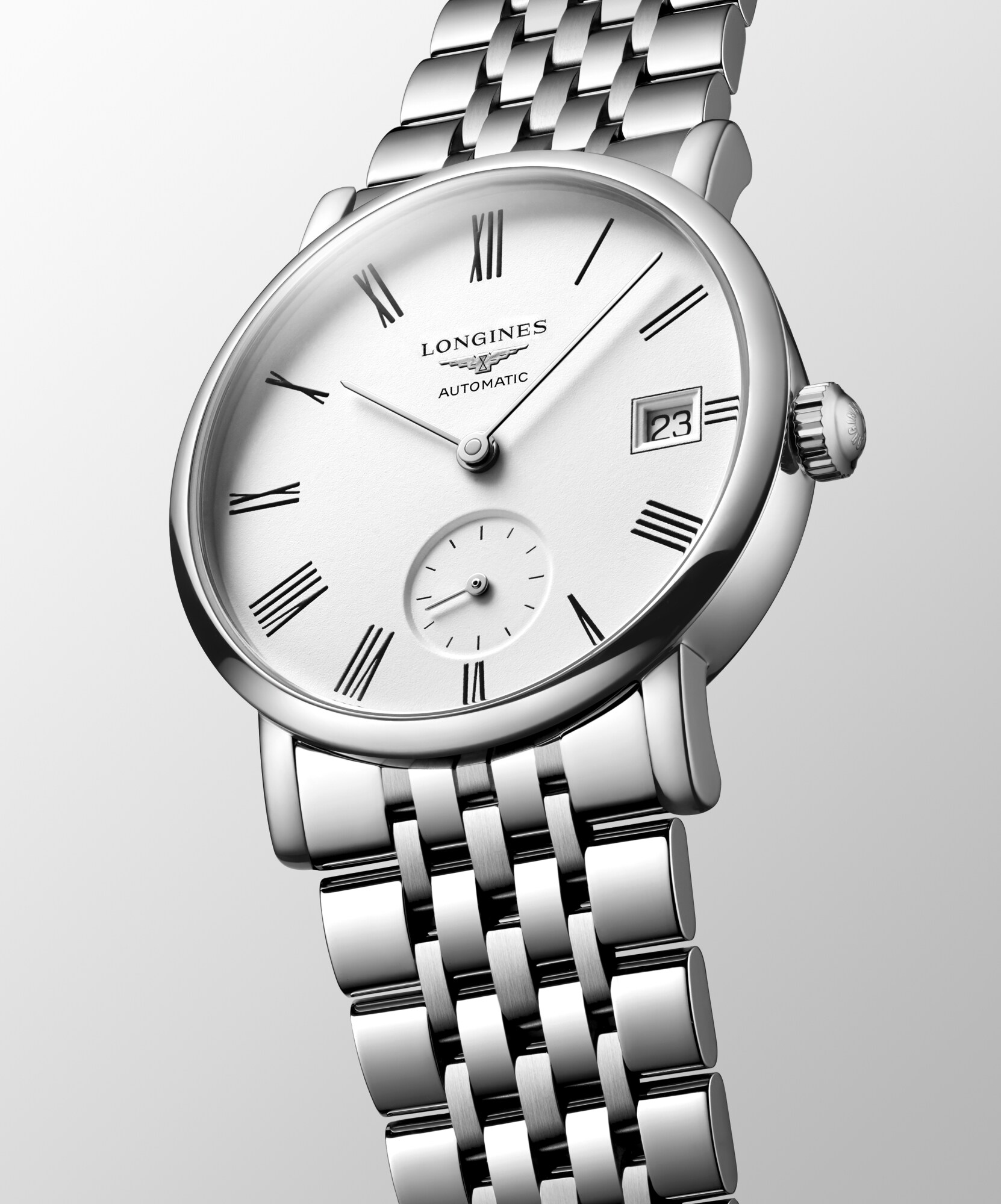 LONGINES(ロンジン) Elegant Automatic White Dial Ladies Watch Longines The Longines Elegant Collection White Dial Black