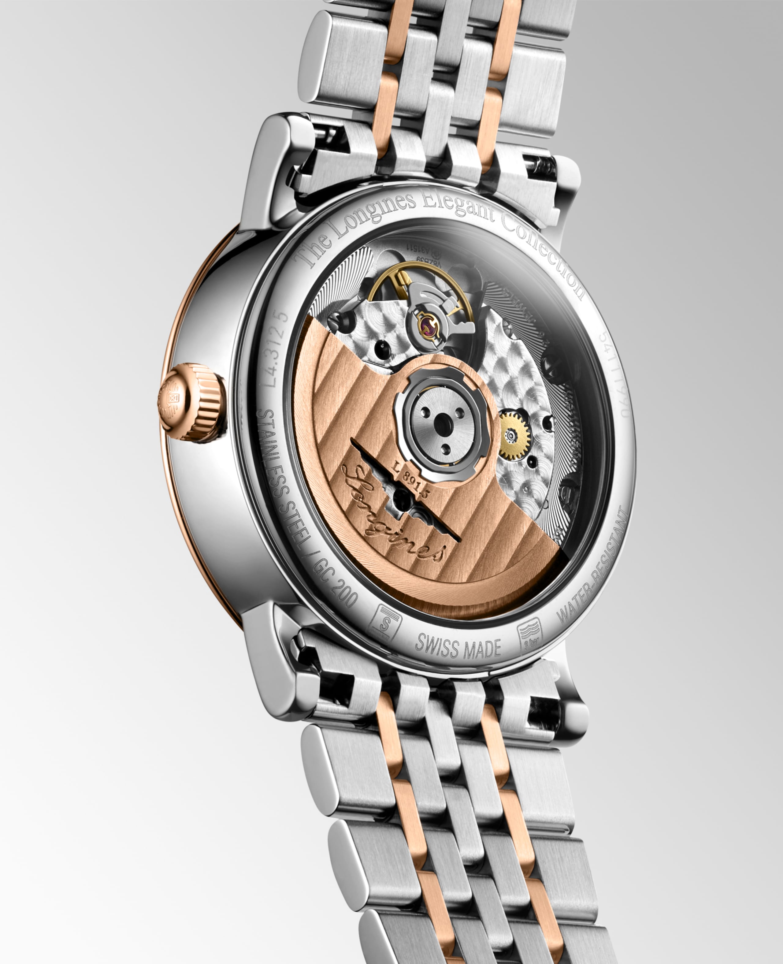 Longines 優雅系列 自動上鏈機械機芯 不鏽鋼及18k玫瑰金 Watch - L4.312.5.11.7