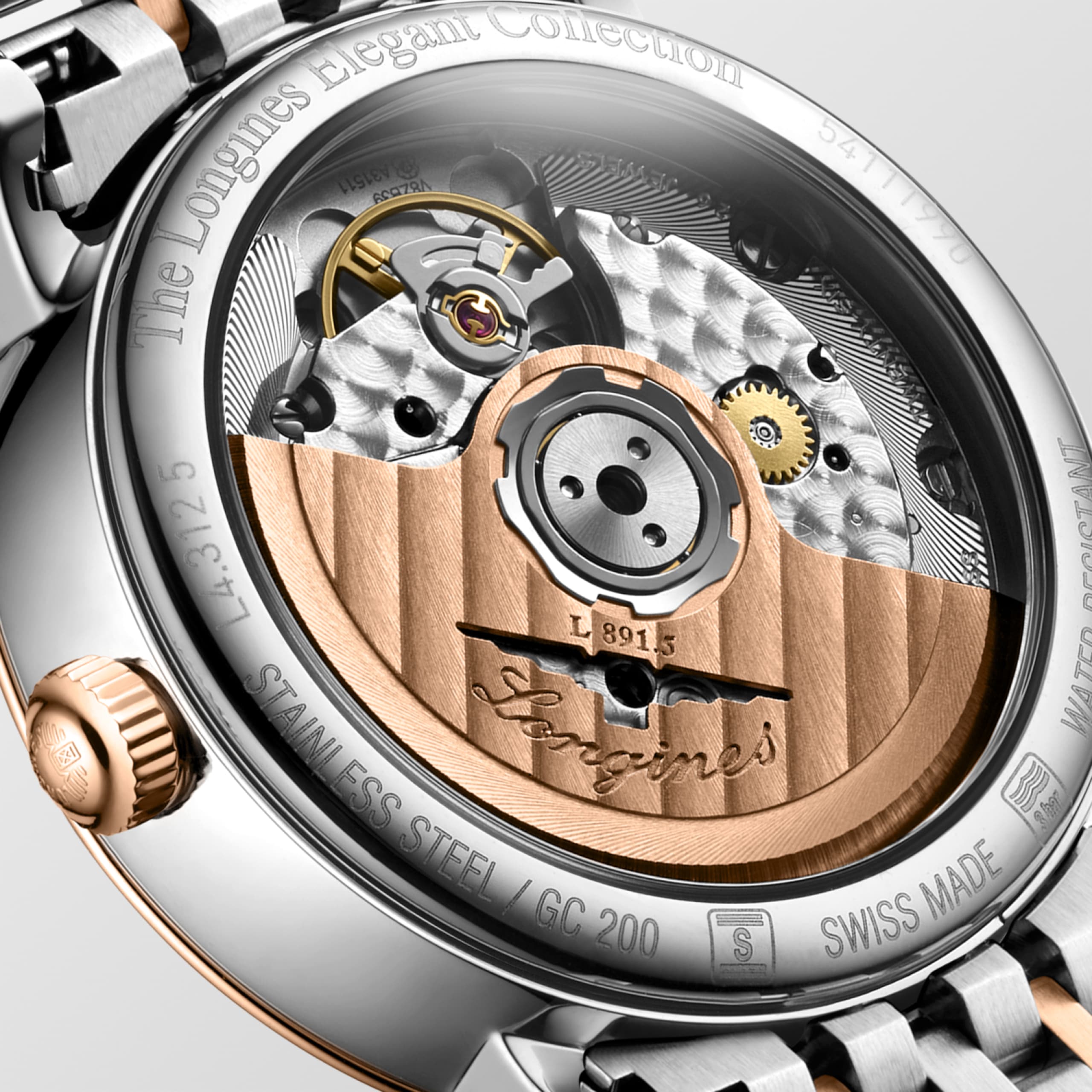 Longines 優雅系列 自動上鏈機械機芯 不鏽鋼及18k玫瑰金 Watch - L4.312.5.11.7