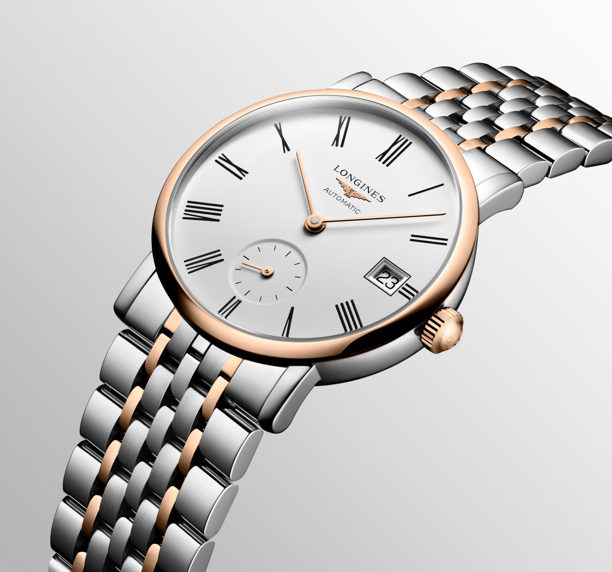 Longines 優雅系列 自動上鏈機械機芯 不鏽鋼及18k玫瑰金 Watch - L4.312.5.11.7