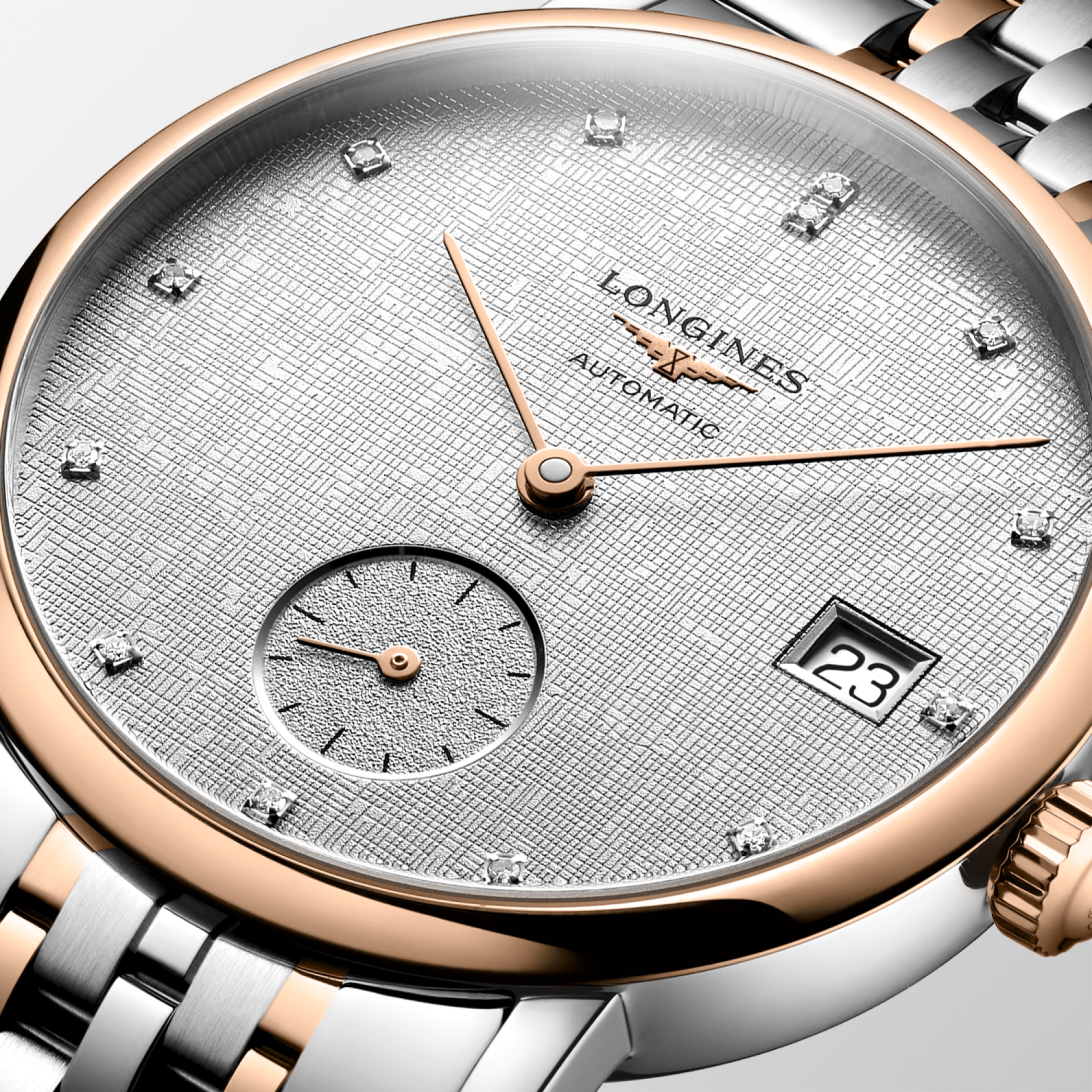 Longines ELEGANT COLLECTION Automatic Stainless steel and 18 karat pink gold cap 200 Watch - L4.312.5.77.7