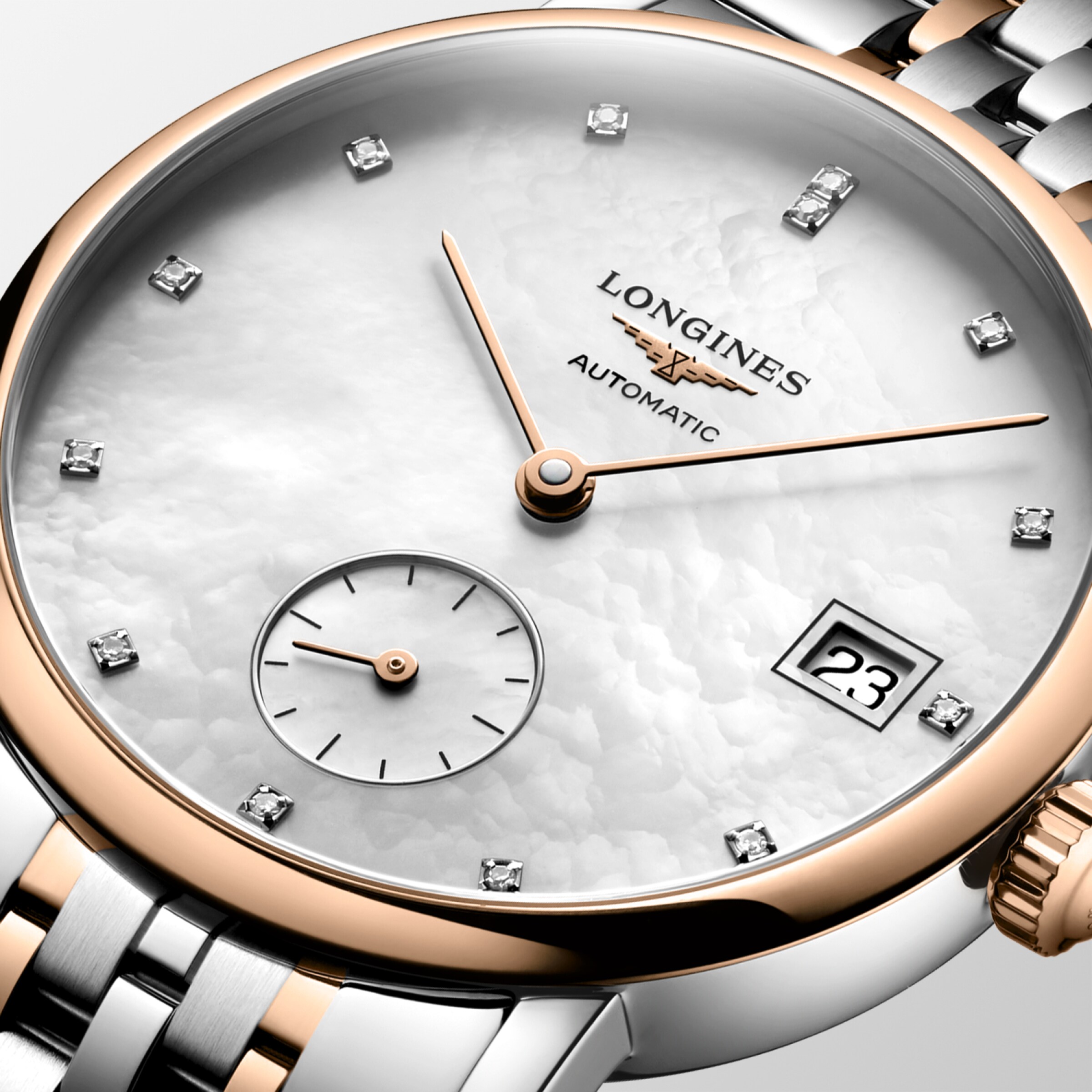 Longines ELEGANT COLLECTION Automatic Stainless steel and 18 karat pink gold cap 200 Watch - L4.312.5.87.7