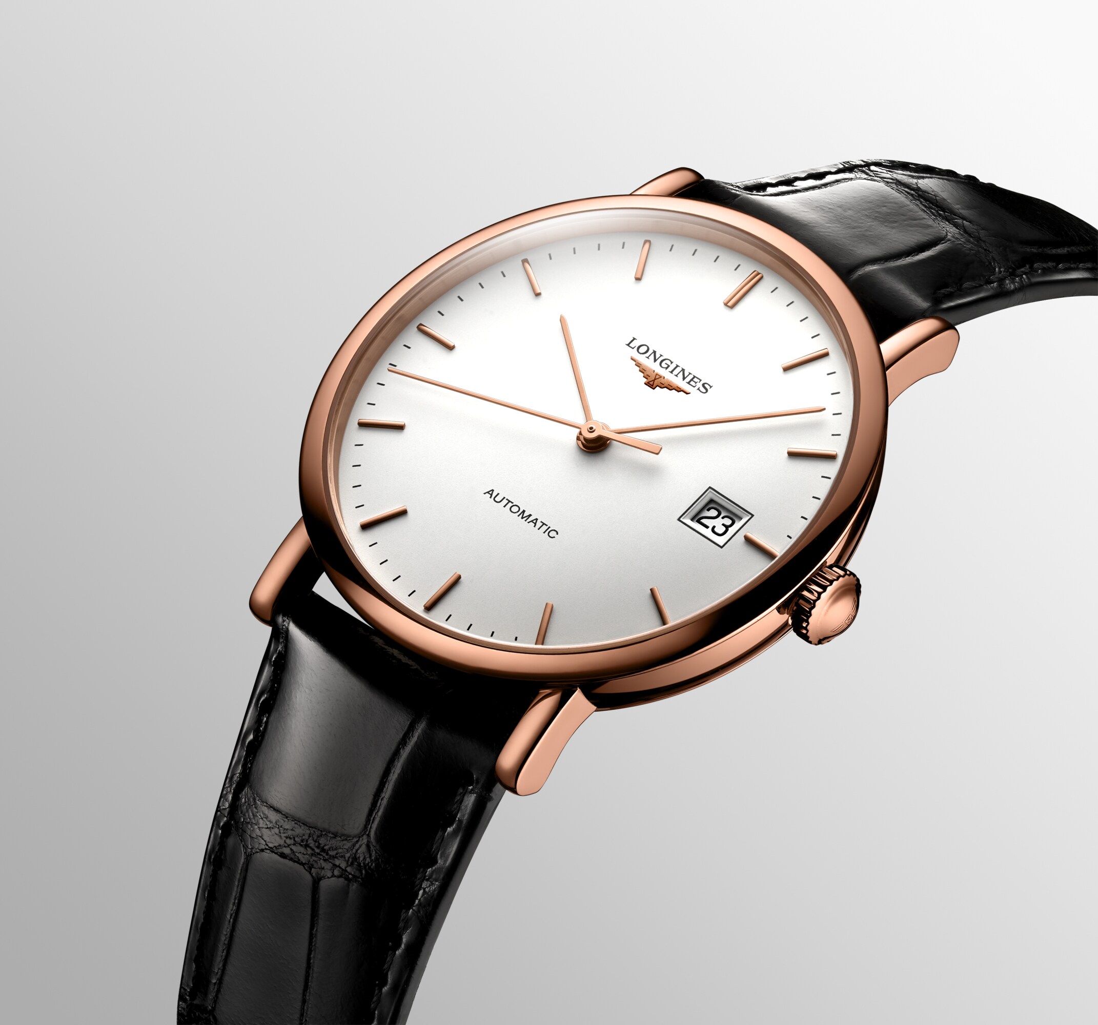 【新品 70%OFF】定価￥246,400-. LONGINES 12Pダイヤ Longines Elegant Collection Automatic watch 37mm, White matt