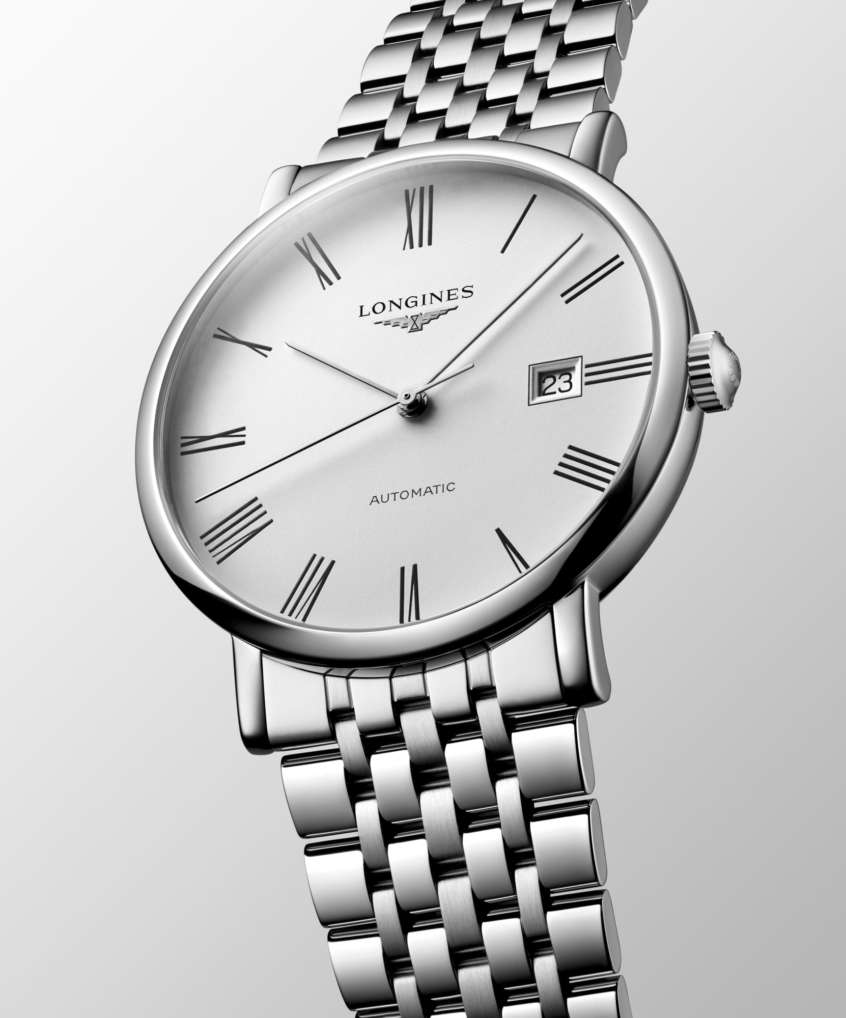 LONGINES ELEGANT COLLECTION Automatic, Stainless Steel, White Matt