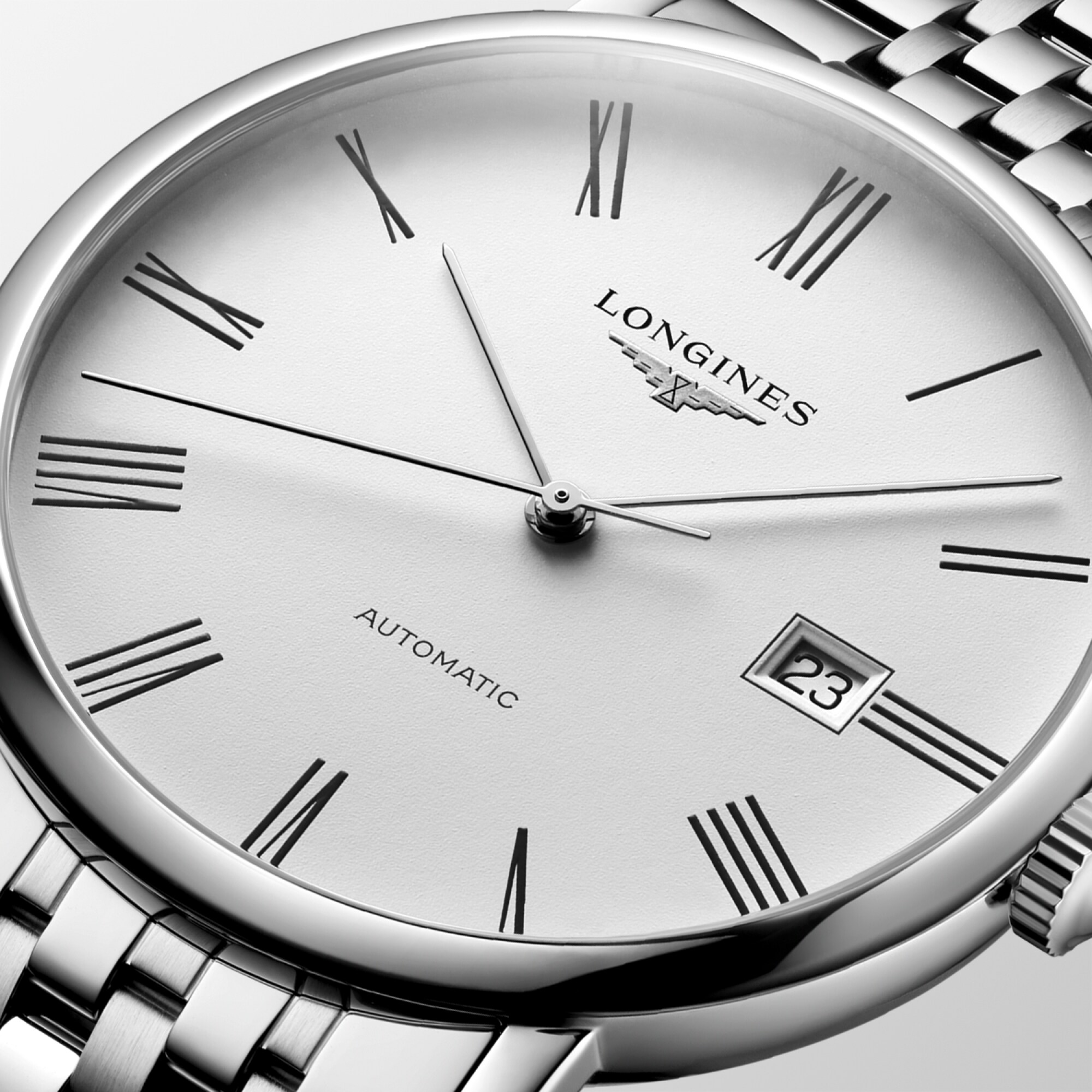 LONGINES ELEGANT COLLECTION Automatic, Stainless Steel, White Matt