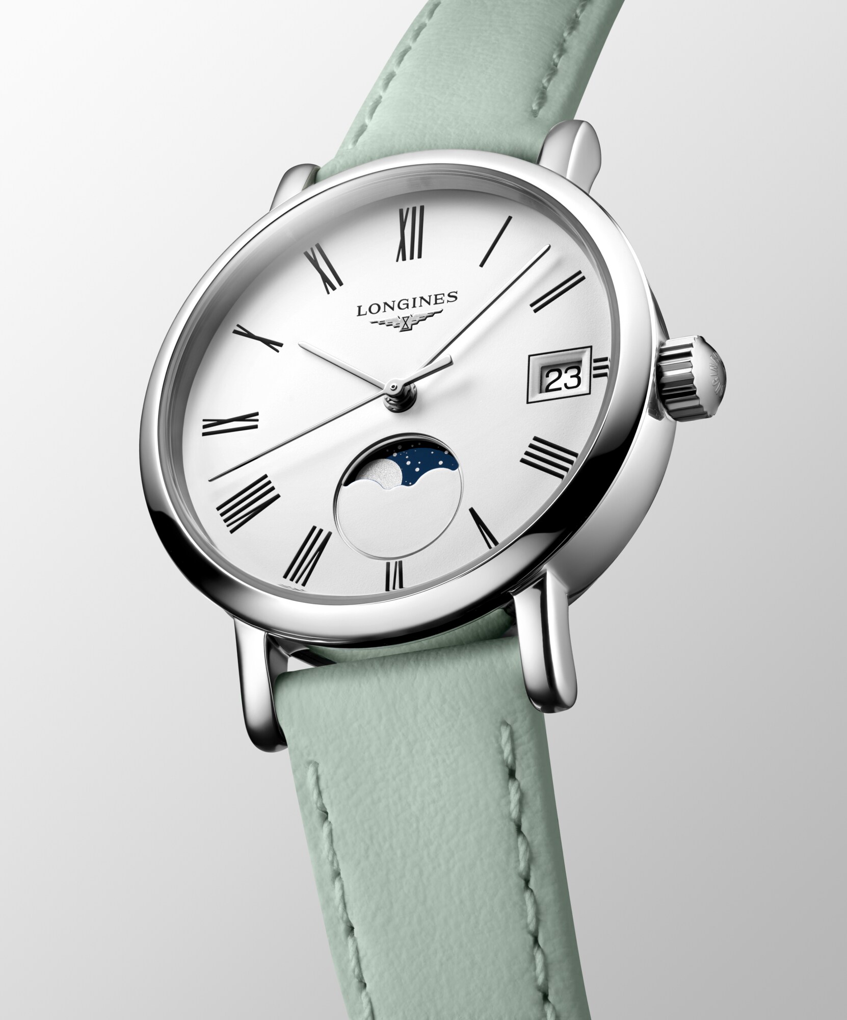 LONGINES ELEGANT COLLECTION MOONPHASE クォーツ、ステンレス