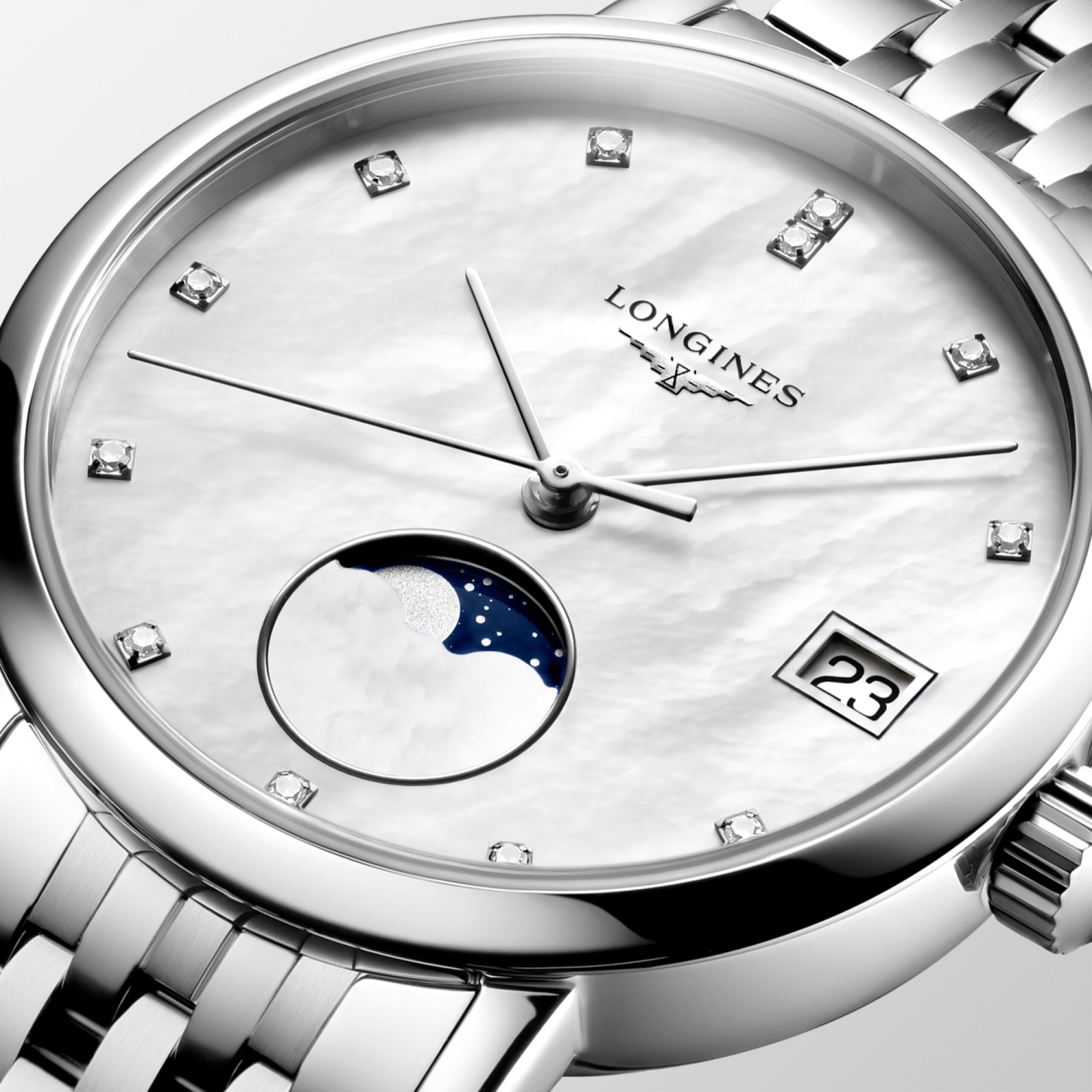 Longines ELEGANT COLLECTION MOONPHASE quartz stainless steel Watch - L4.330.4.87.6