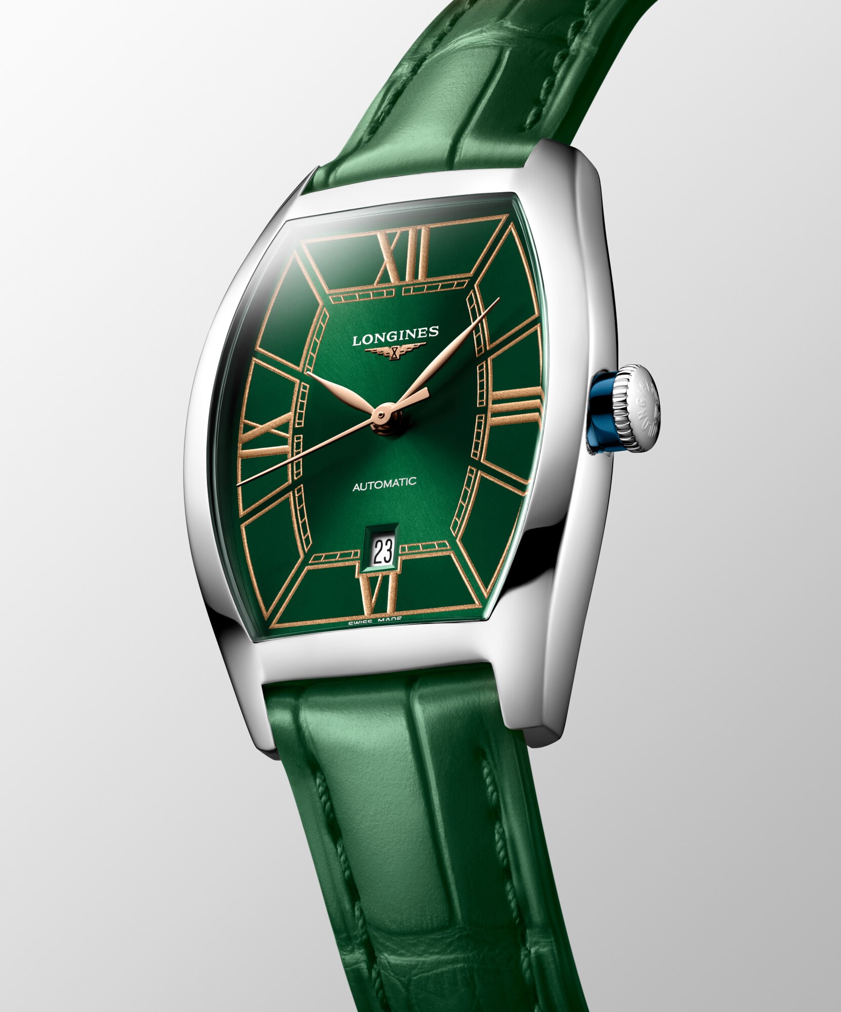 ロンジン エヴィデンツァ 自動巻、ステンレススティール、グリーン