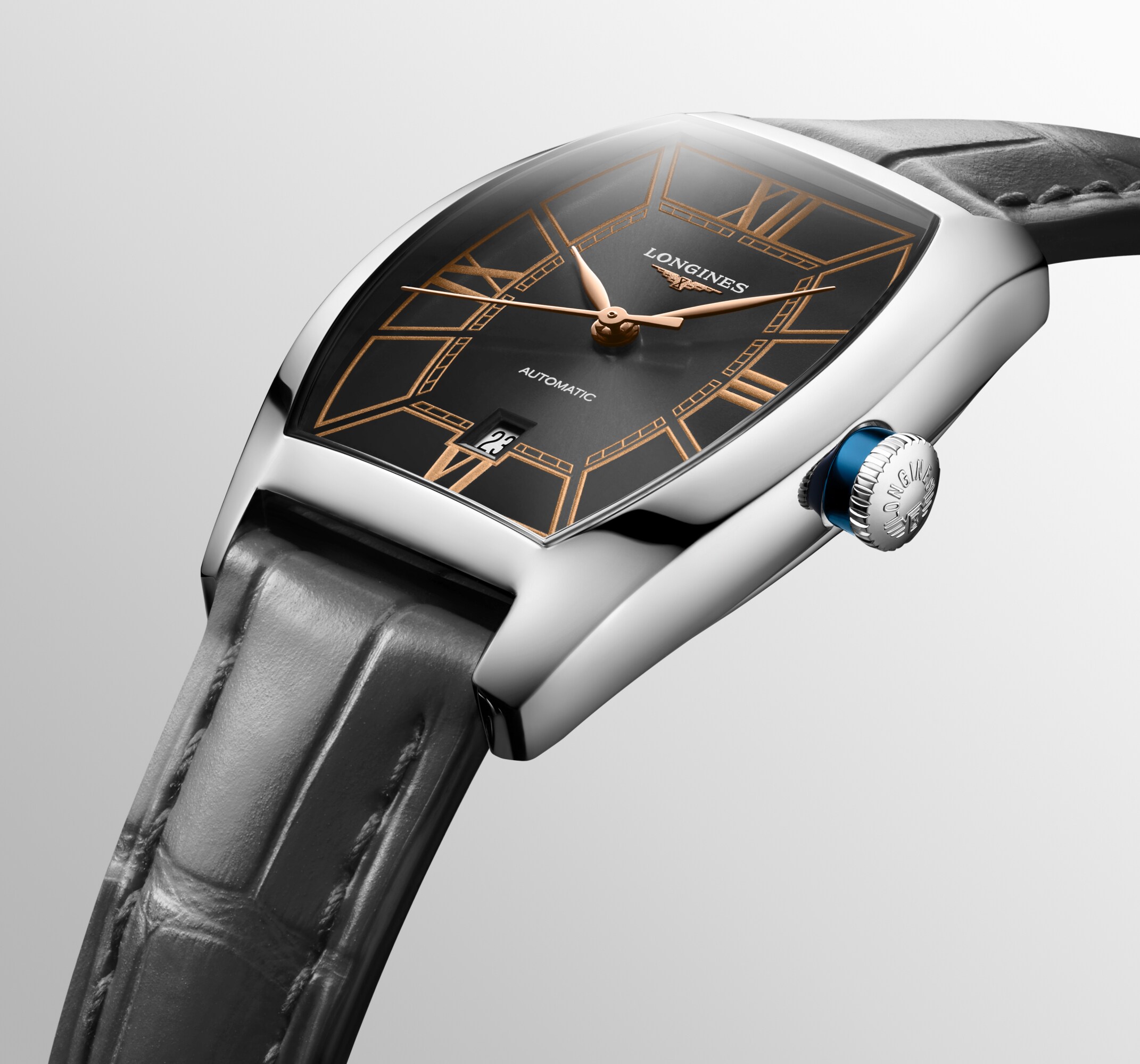 ロンジン エヴィデンツァ 自動巻、ステンレススティール、アンスラ