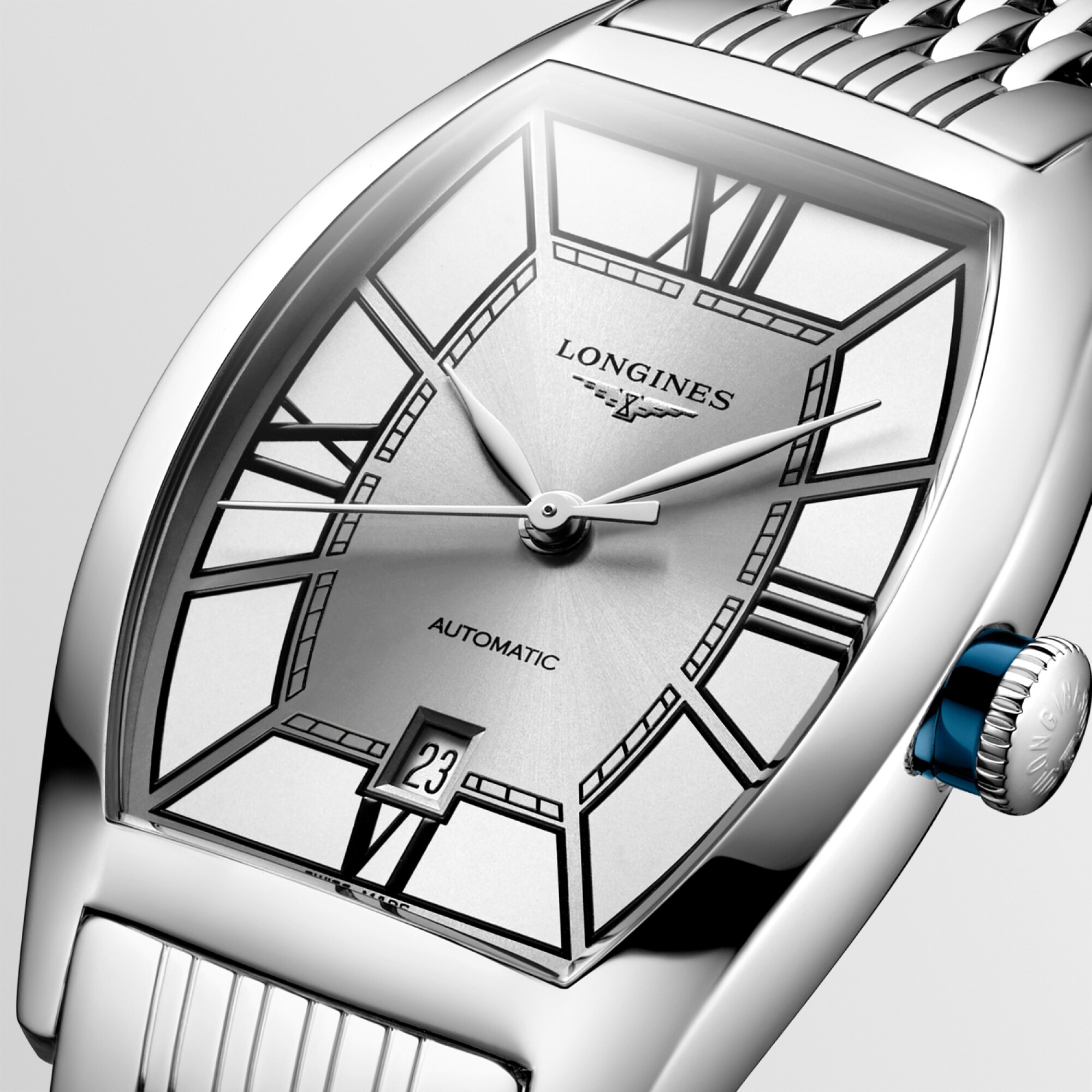 LONGINES EVIDENZA Quartz, Acier, Montre Argenté Avec