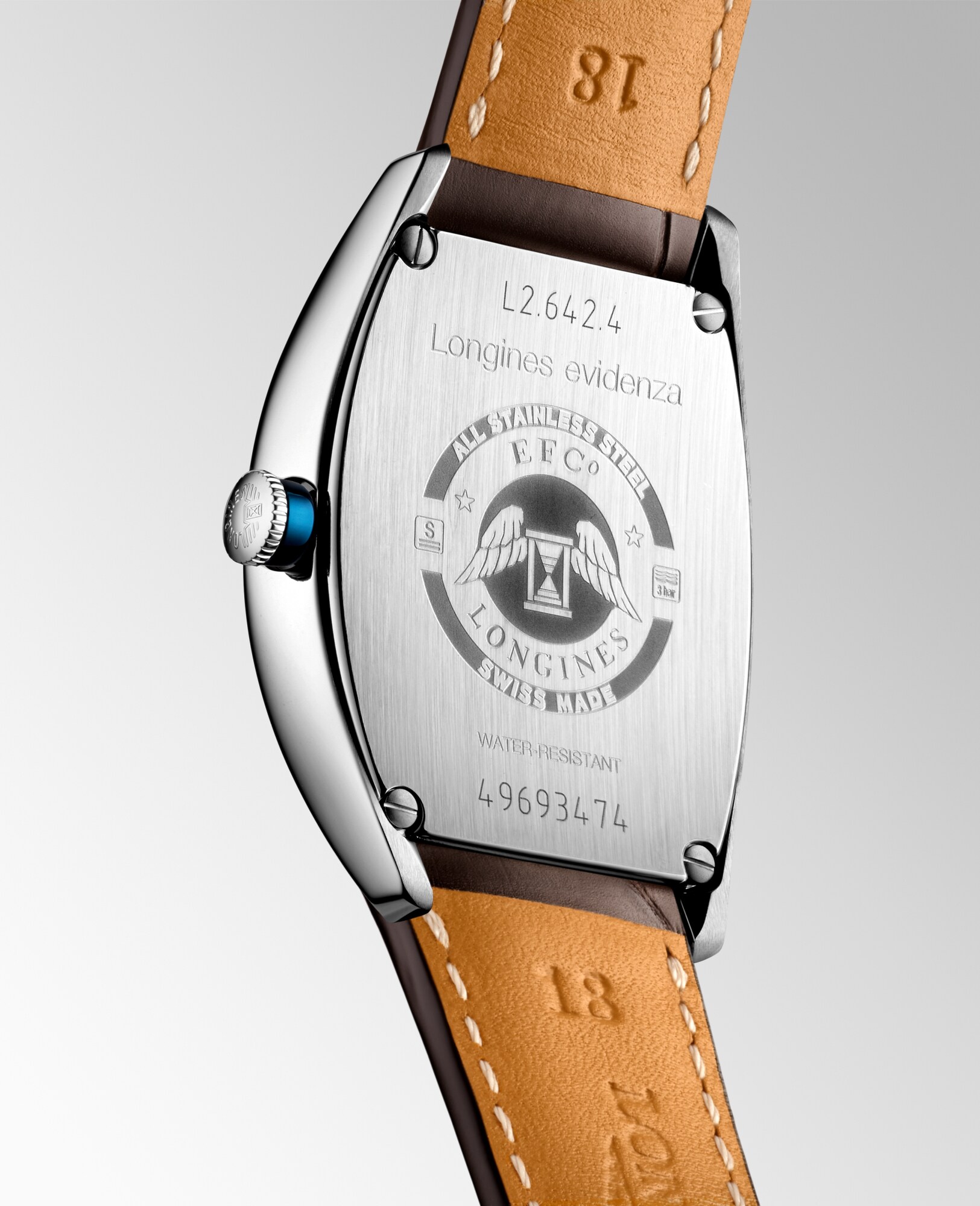 Longines Evidenza Automatic watch 33.10X38.75mm, Silver flinqué