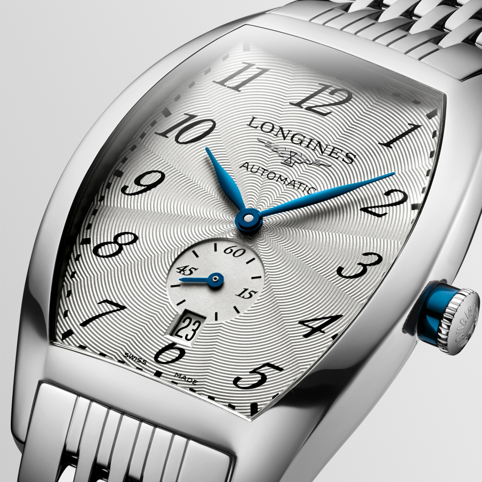 LONGINES EVIDENZA Automatic Stainless Steel Silver flinque Dial Bracelet Watch LONGINES IN