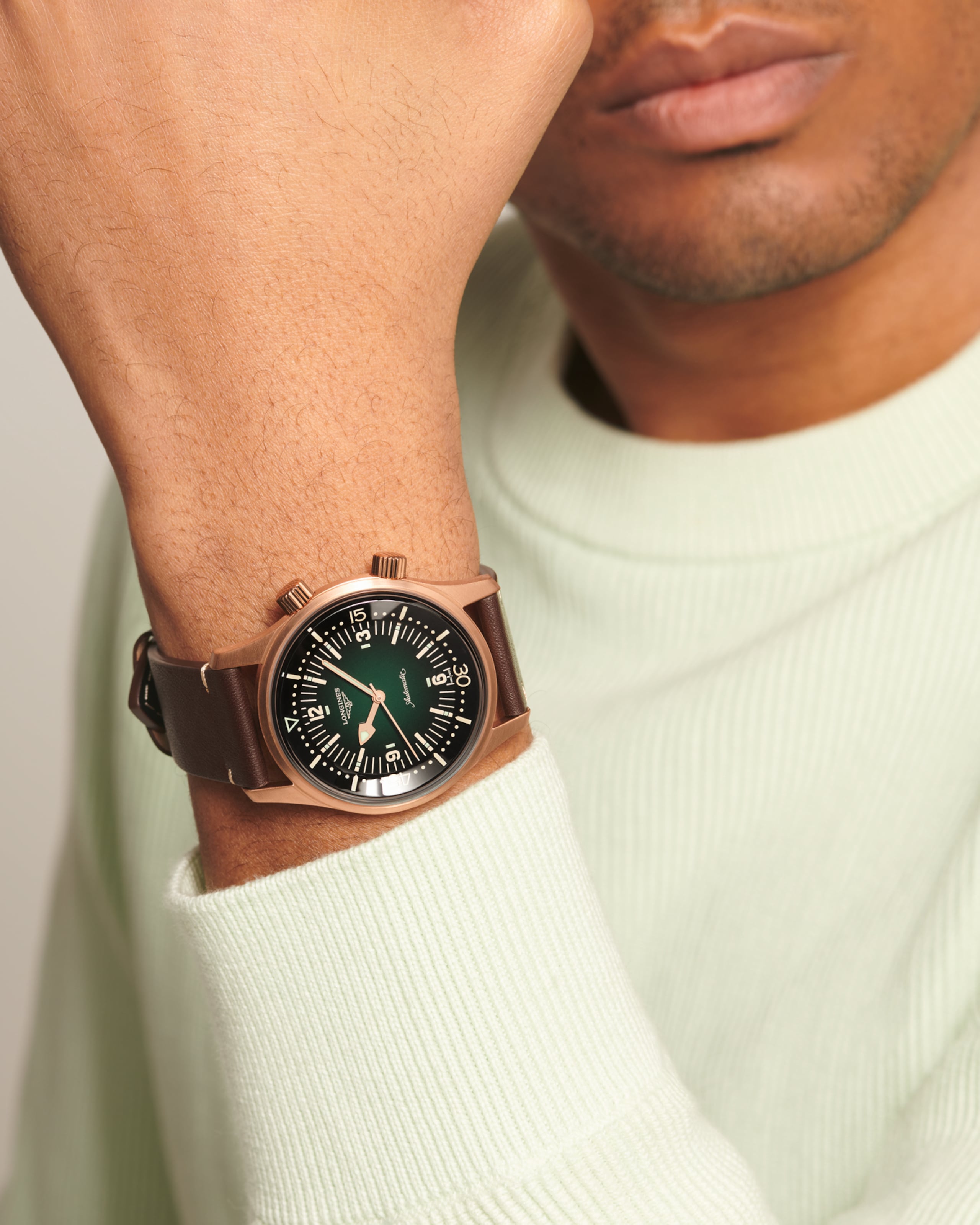 Longines LEGEND DIVER BRONZE automático bronce con fondo de titanio Watch - L3.774.1.50.2
