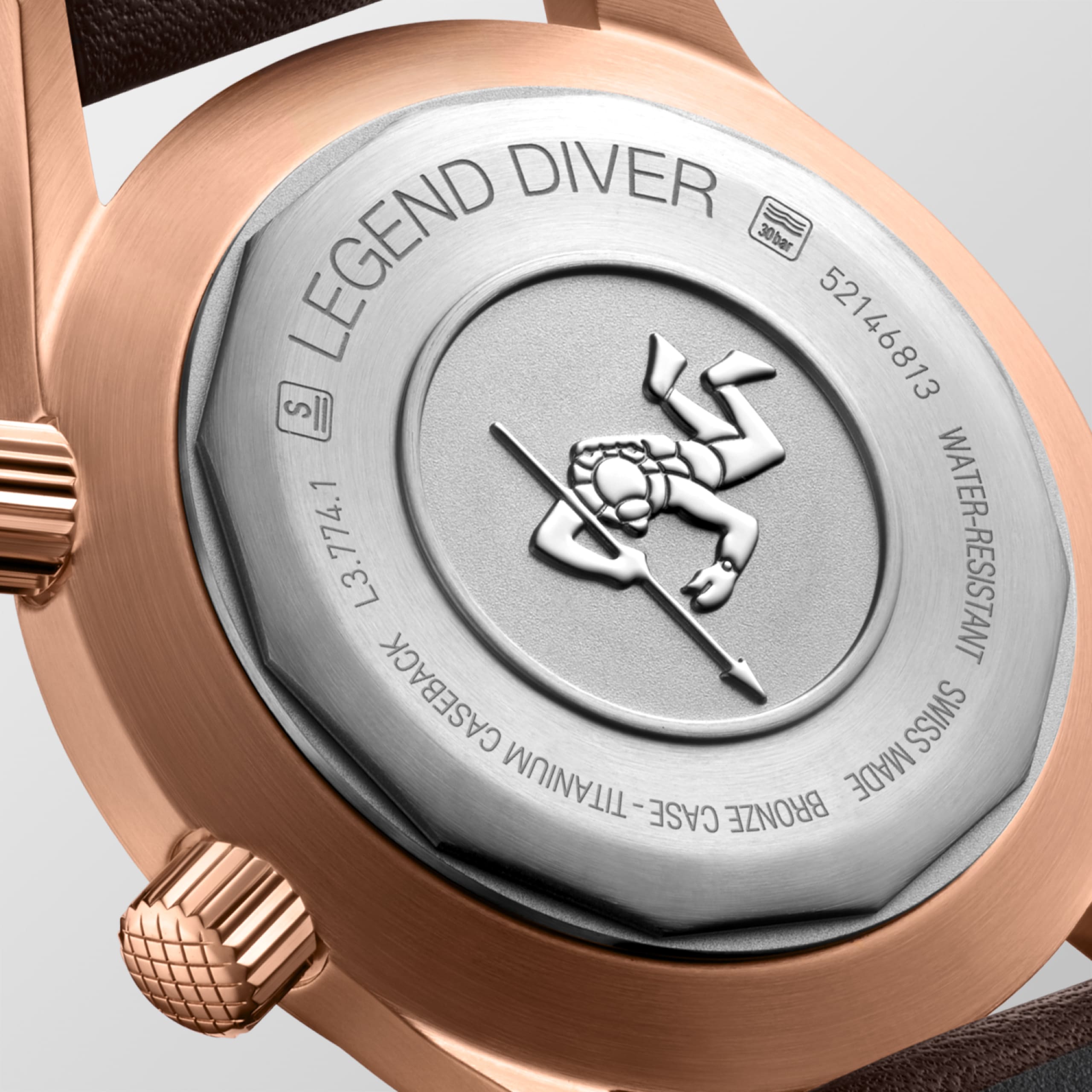 Longines LEGEND DIVER BRONZE automático bronce con fondo de titanio Watch - L3.774.1.50.2