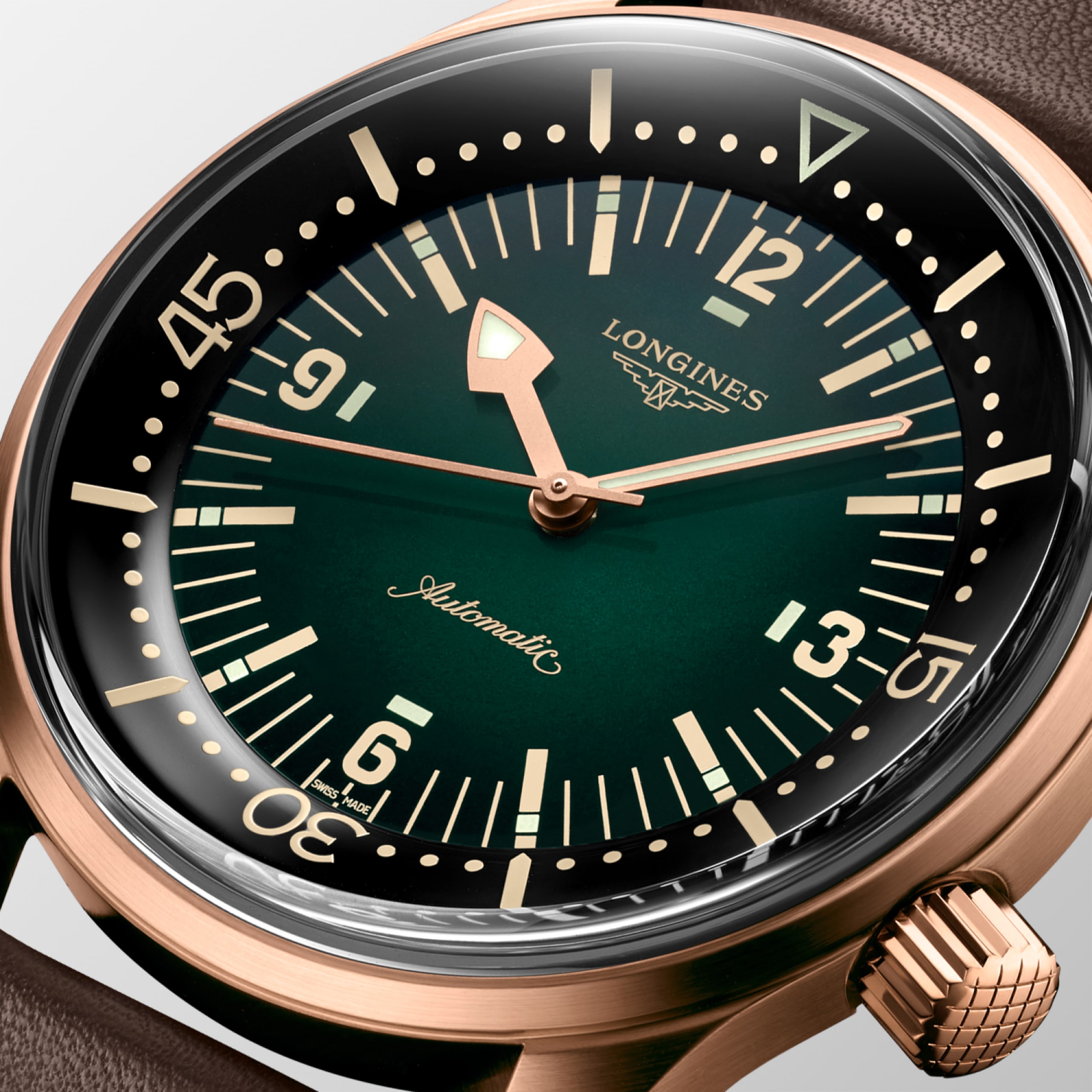 Longines LEGEND DIVER BRONZE automático bronce con fondo de titanio Watch - L3.774.1.50.2