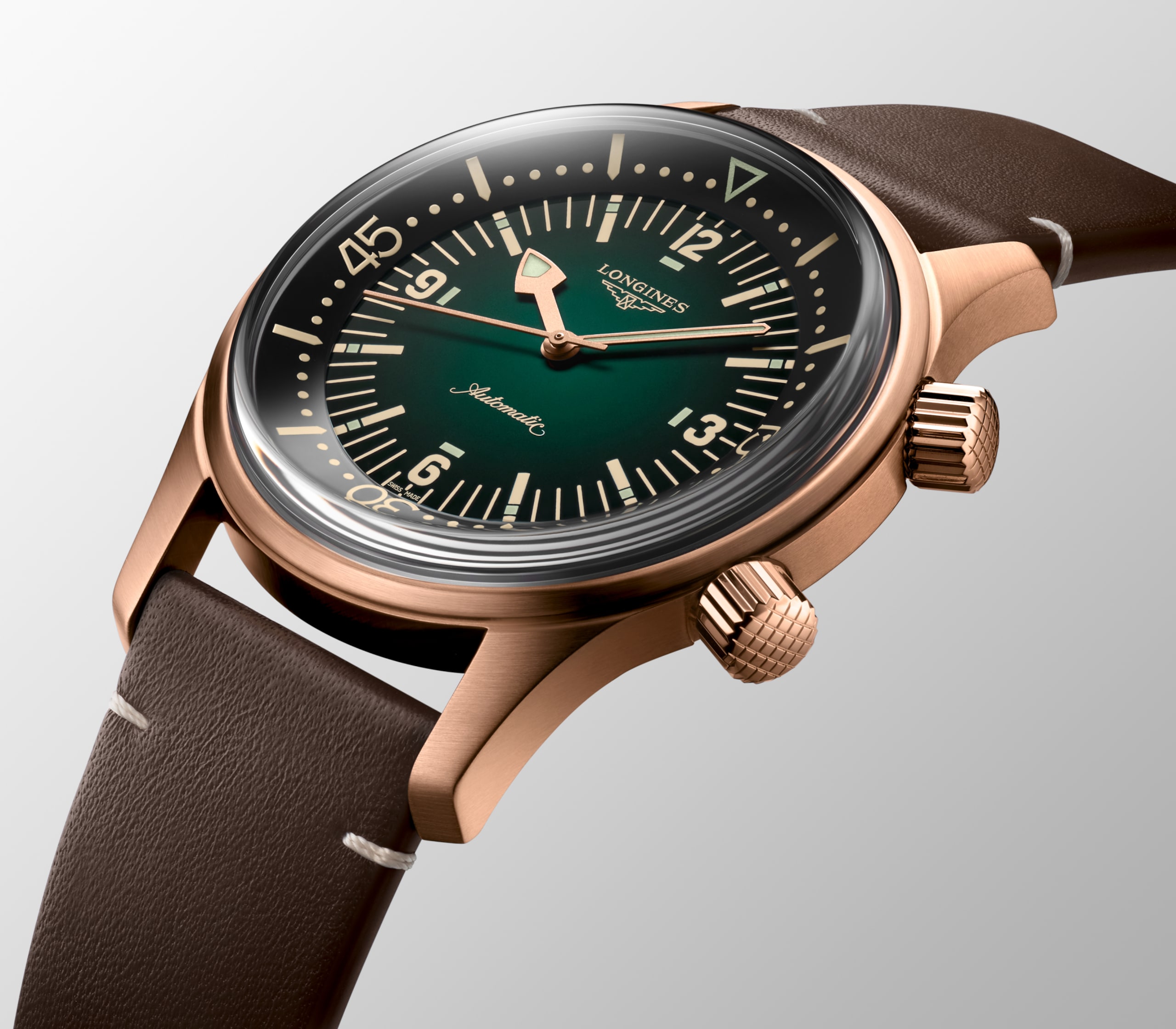 Longines LEGEND DIVER BRONZE automático bronce con fondo de titanio Watch - L3.774.1.50.2
