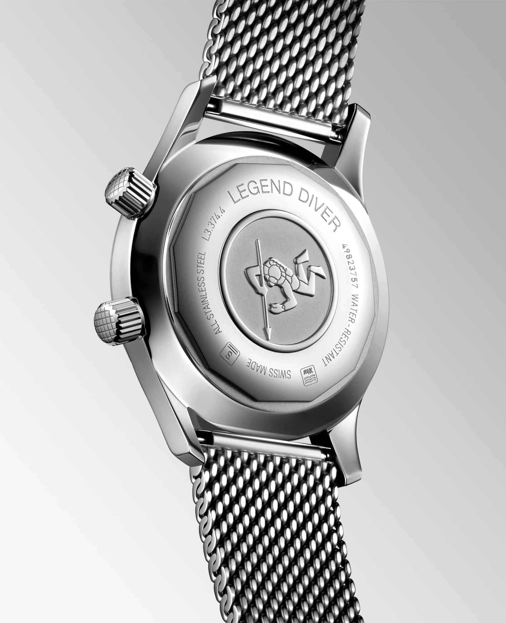 ロンジン レジェンドダイバー L3.374.4.50.6 36mm 自動巻き ロンジン レジェンドダイバー 自動巻、ステンレススティール、ブラック