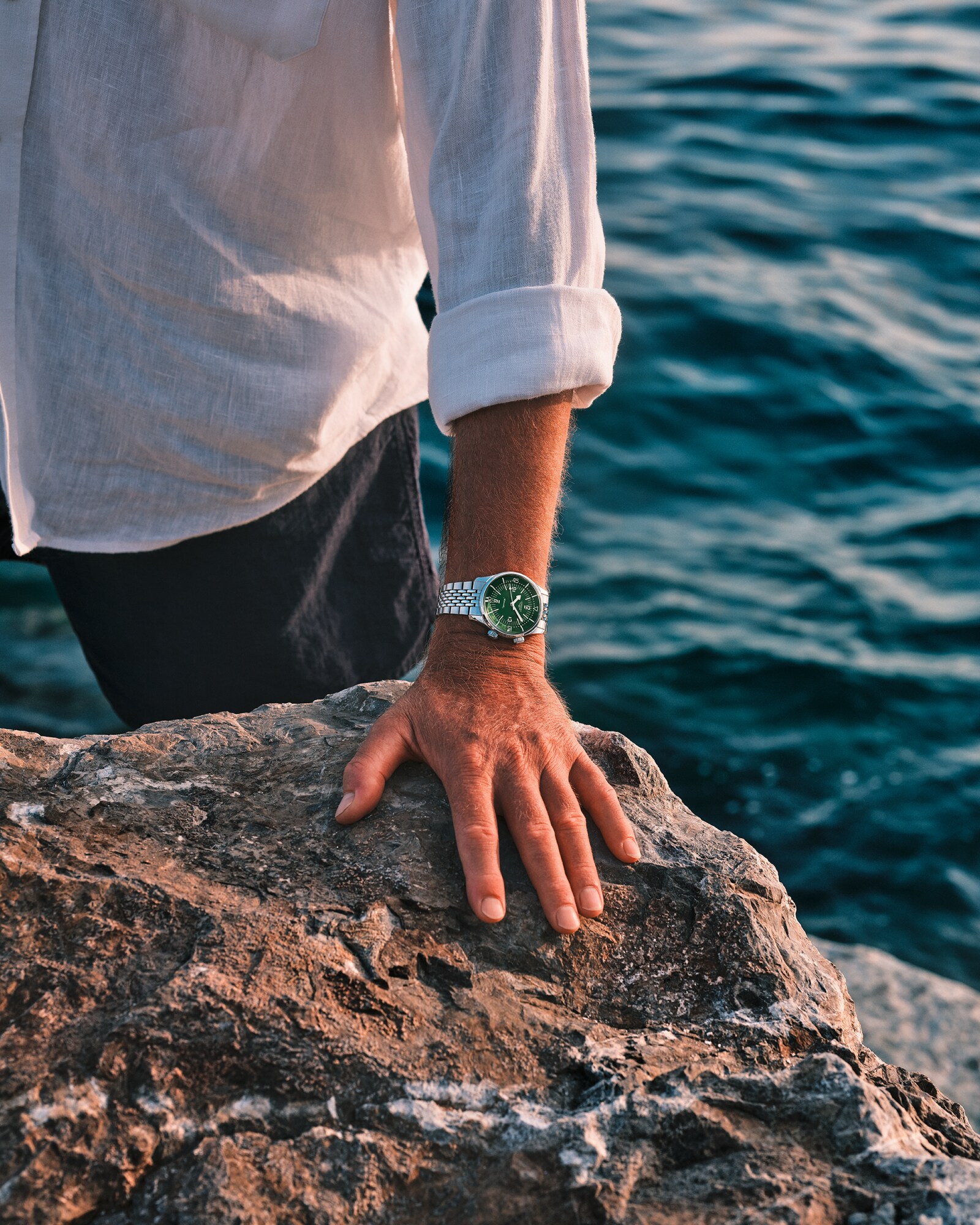 ロンジン レジェンドダイバー 自動巻、ステンレススティール、緑