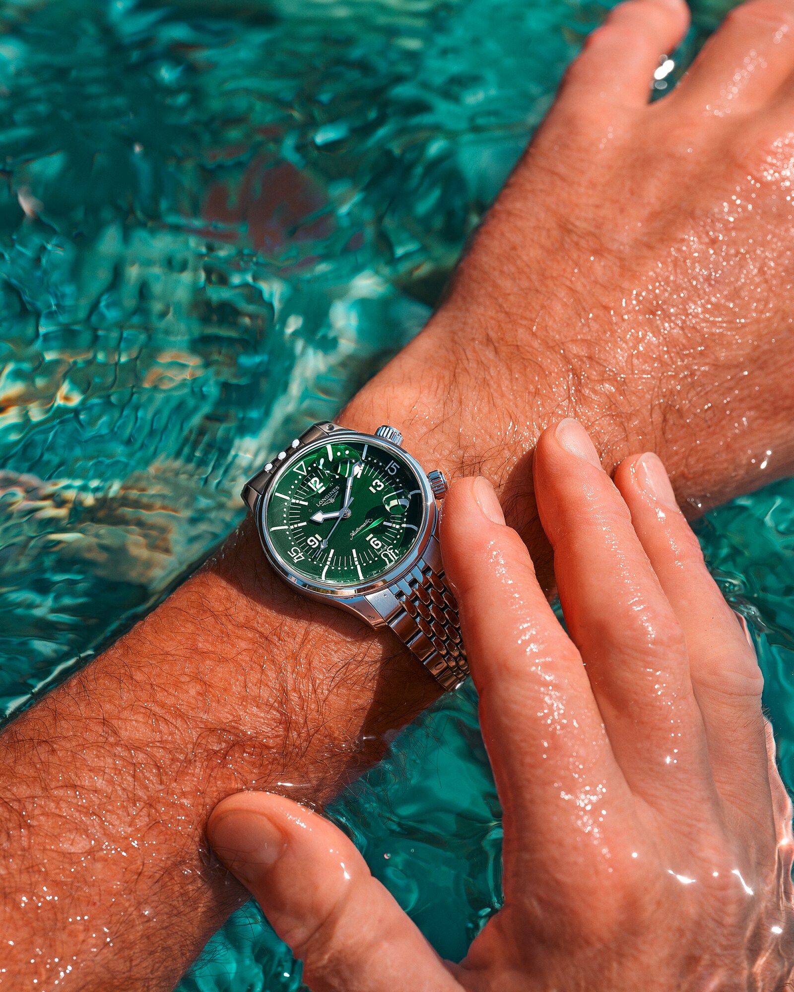 LONGINES LEGEND DIVER Automatic, Stainless Steel, Green Lacquered
