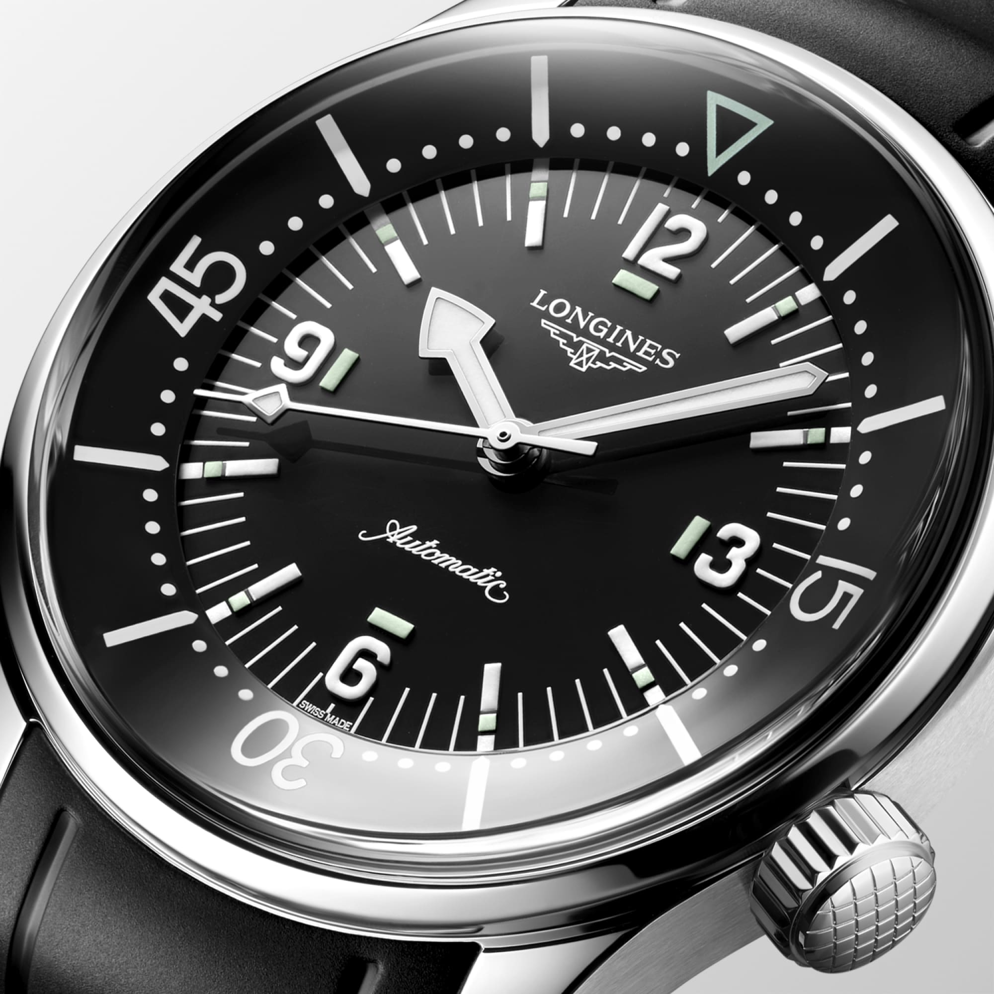 LONGINES LEGEND DIVER Automatic, Stainless Steel, Black Lacquered