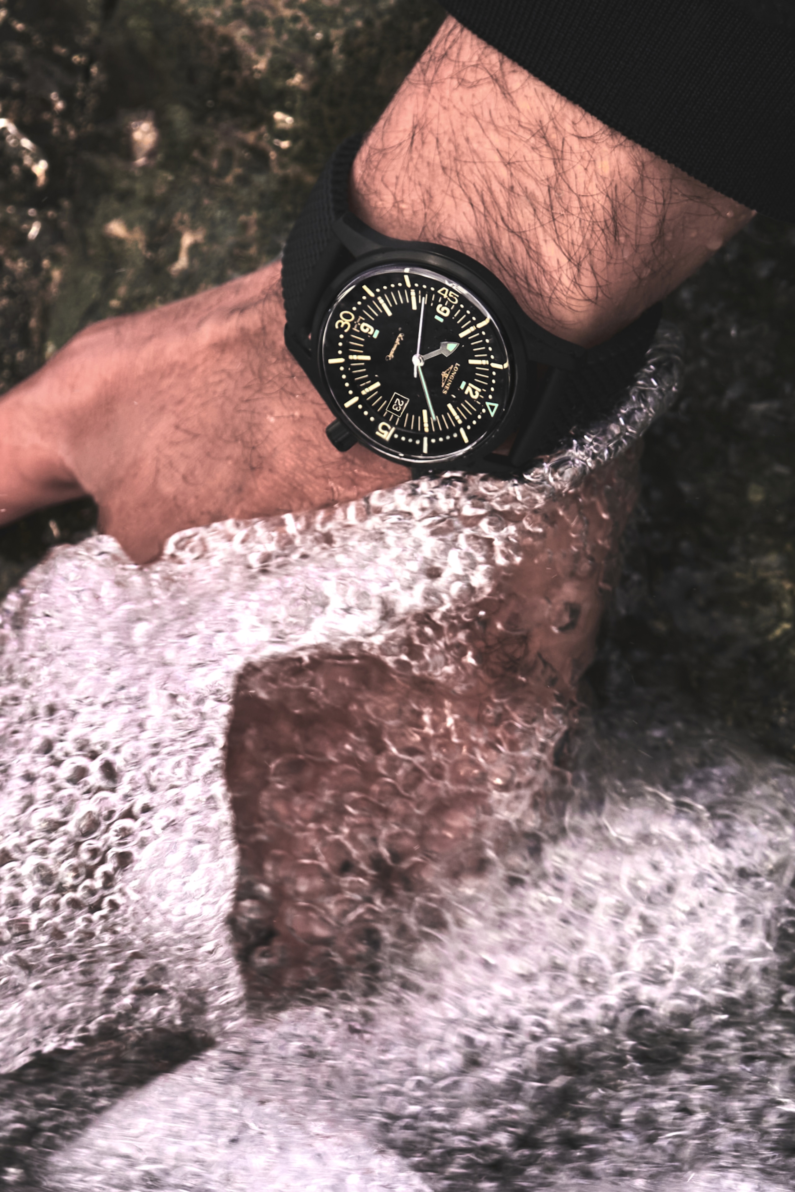 Longines LEGEND DIVER automatic black pvd coating Watch - L3.774.2.50.9