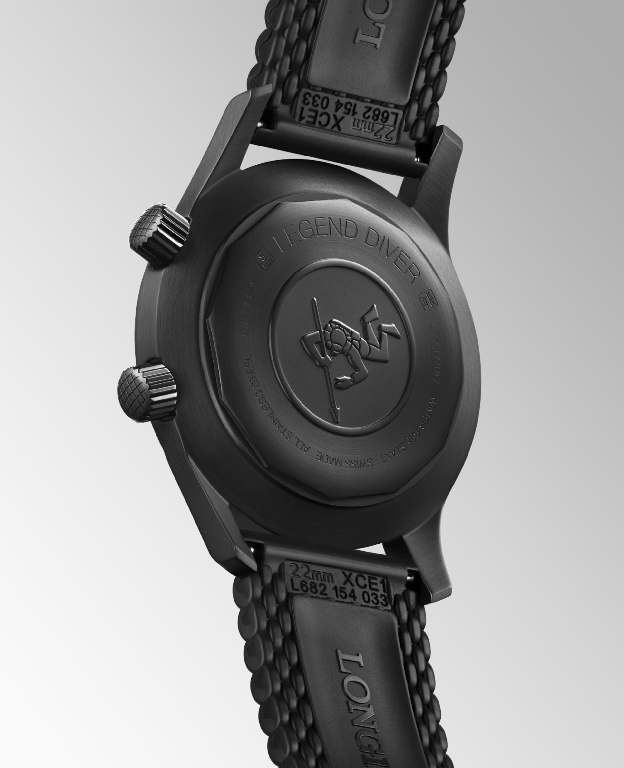 Longines LEGEND DIVER automatic black pvd coating Watch - L3.774.2.50.9
