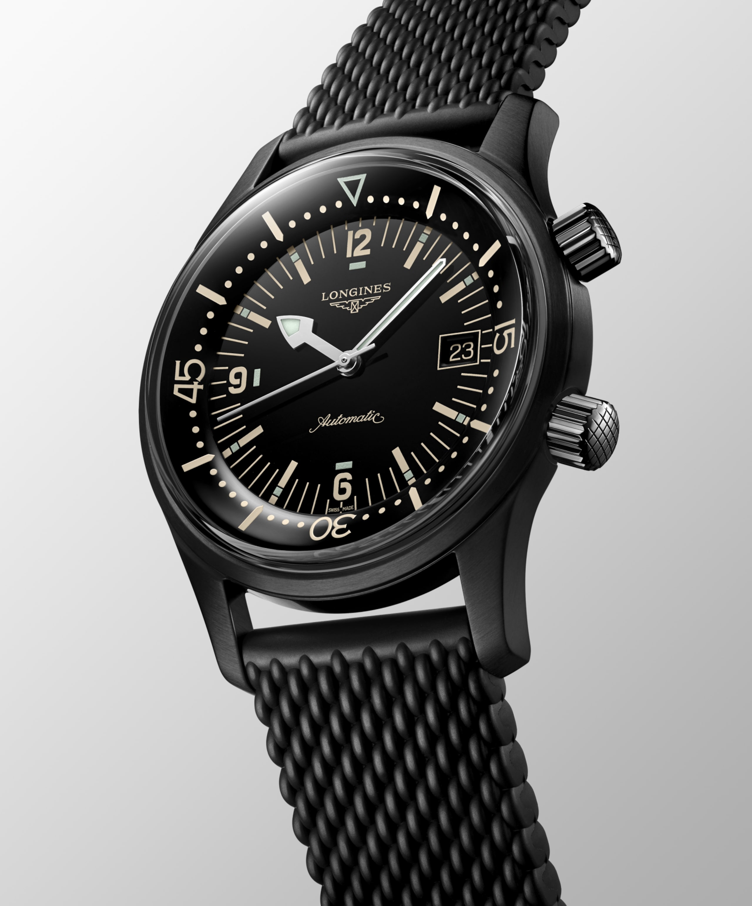 Longines LEGEND DIVER automatic black pvd coating Watch - L3.774.2.50.9